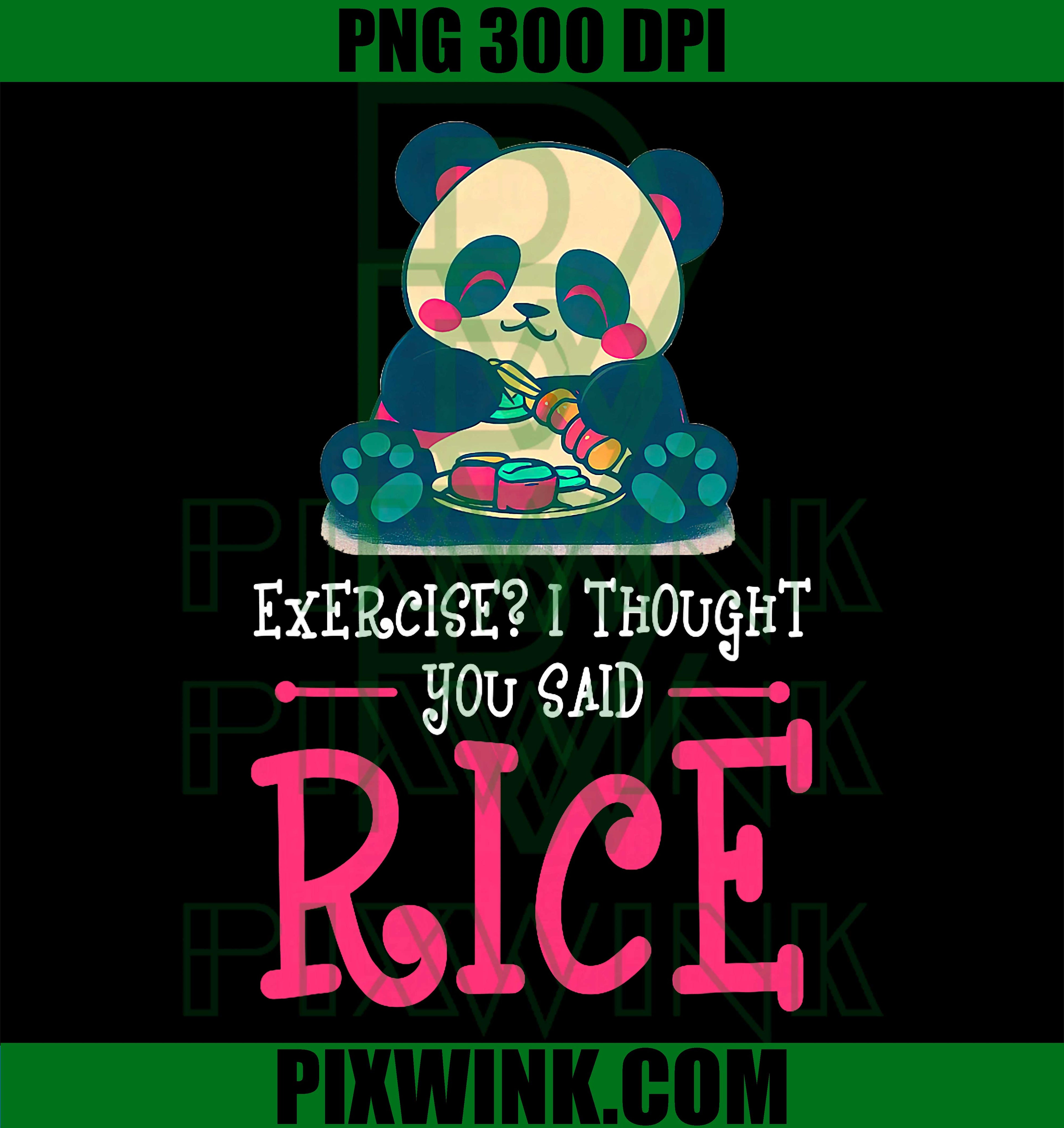 Exercise Extra Rice Panda PNG, Funny Panda Sushi Quote PNG