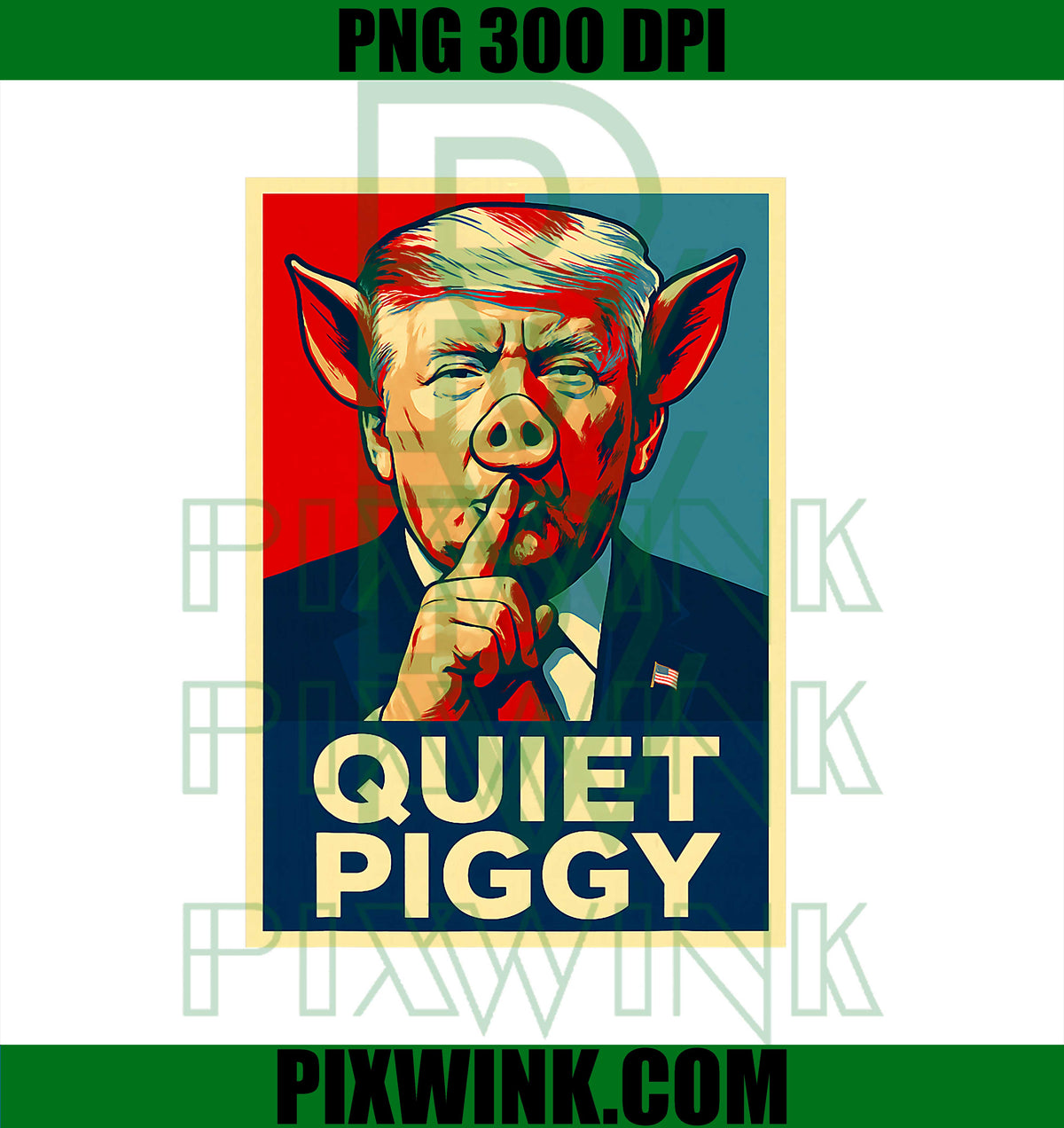 Quiet Piggy Funny Quiet Piggy Retro Vintage PNG