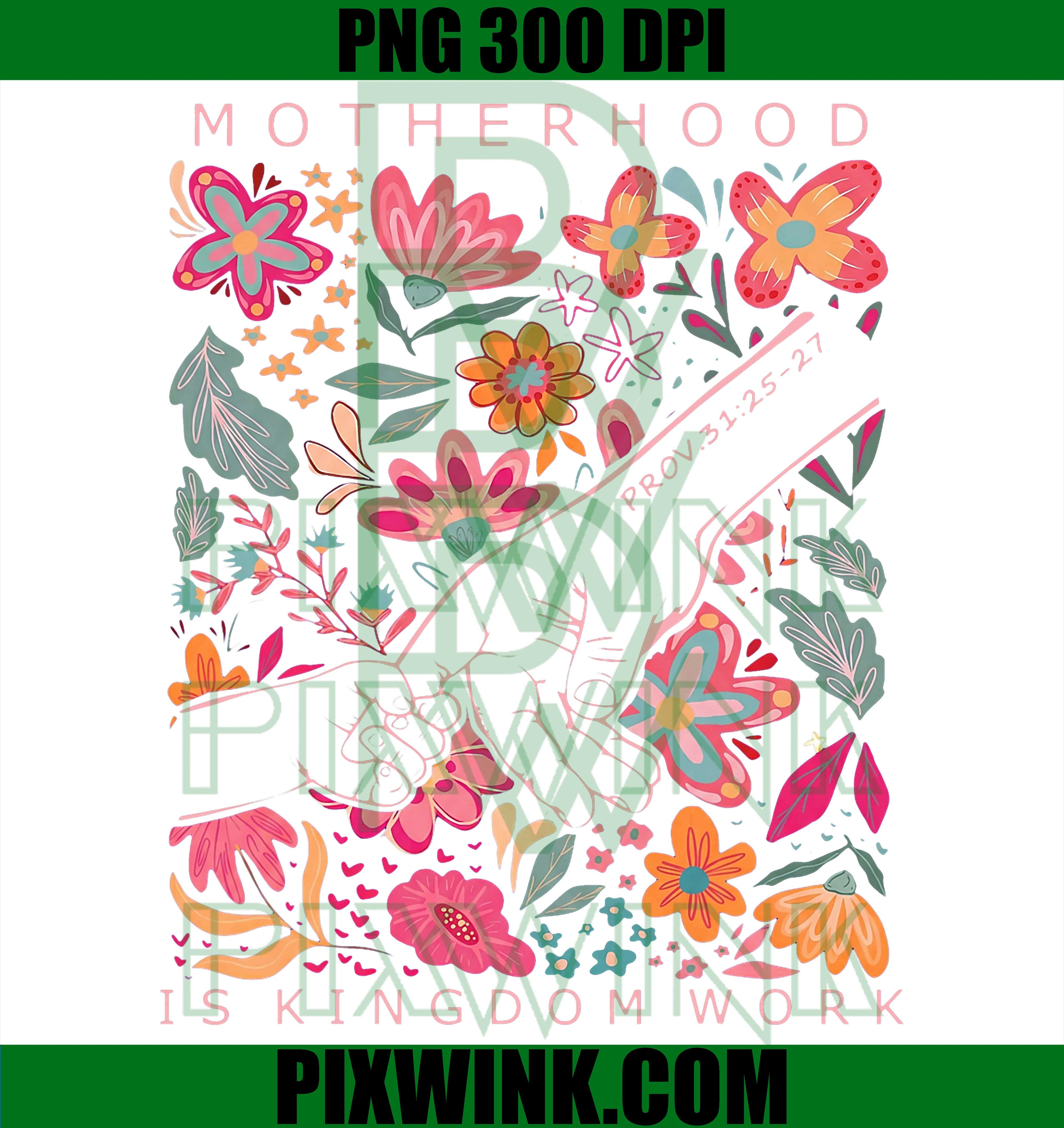 Motherhood Kingdom Work PNG, Christian Floral Design PNG