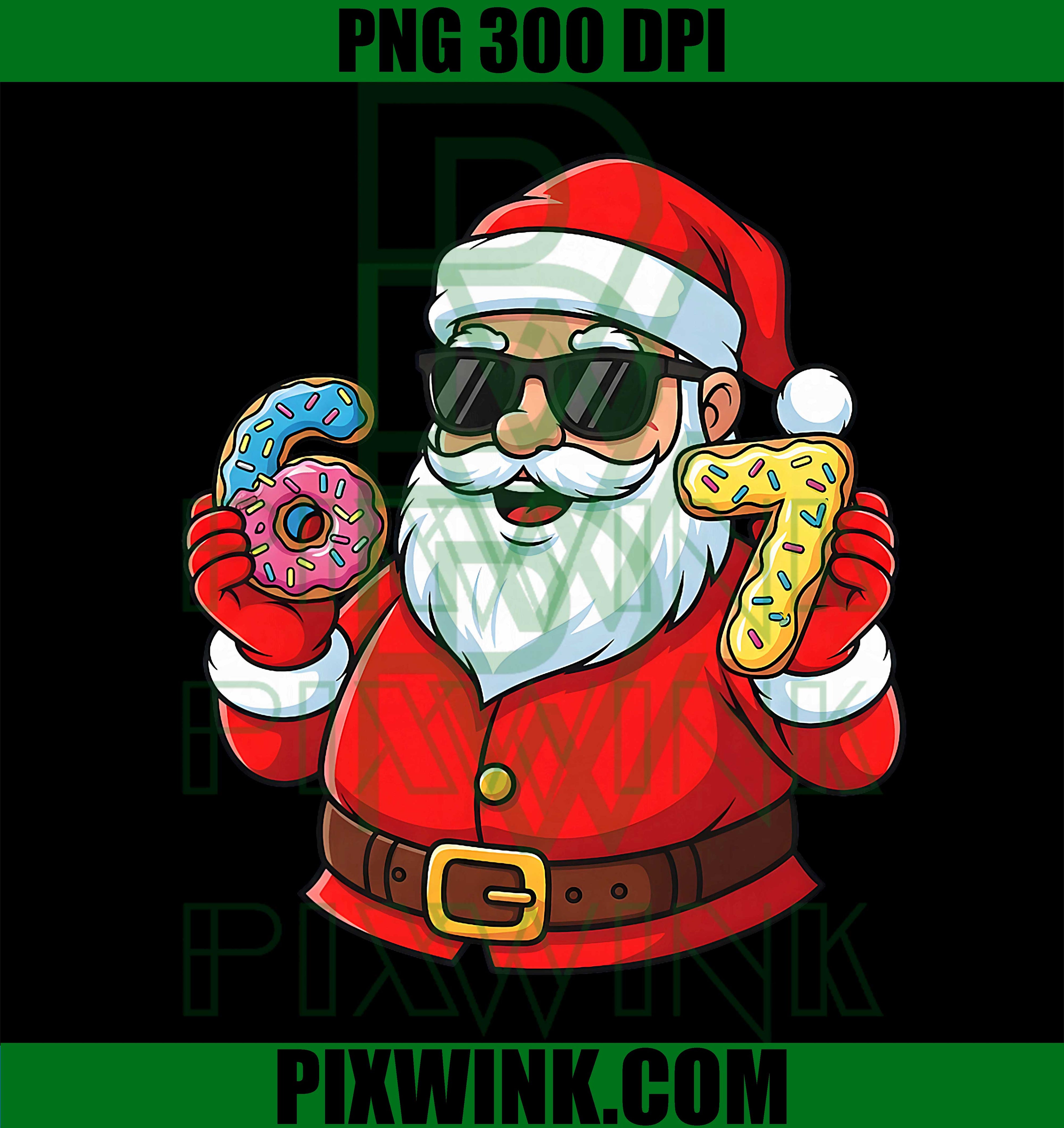 Funny Santa 67 Ice Cream Drip Christmas PNG