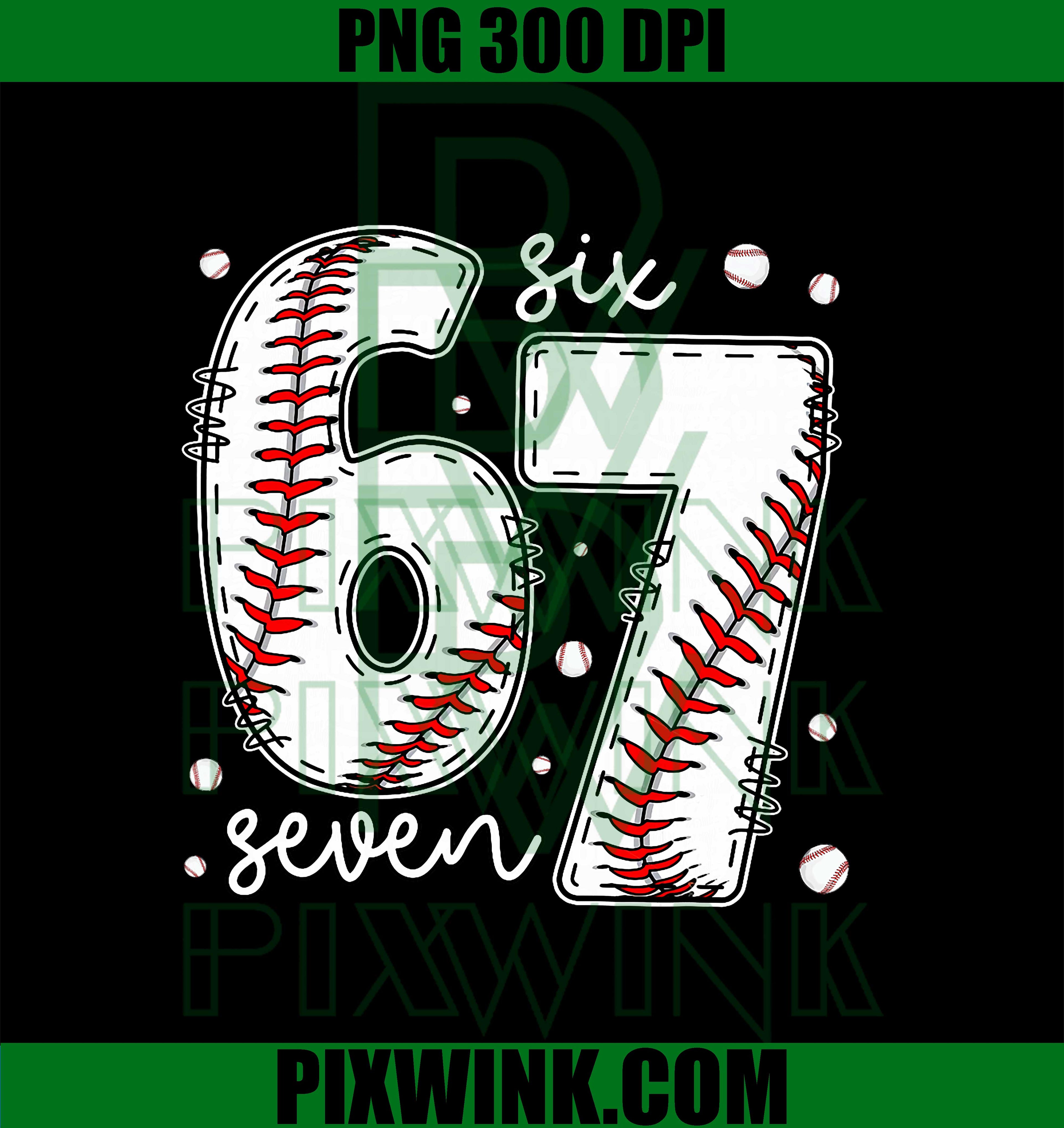 Baseball Meme Six Seven PNG, Funny 6-7 Matching Baseball Player PNG