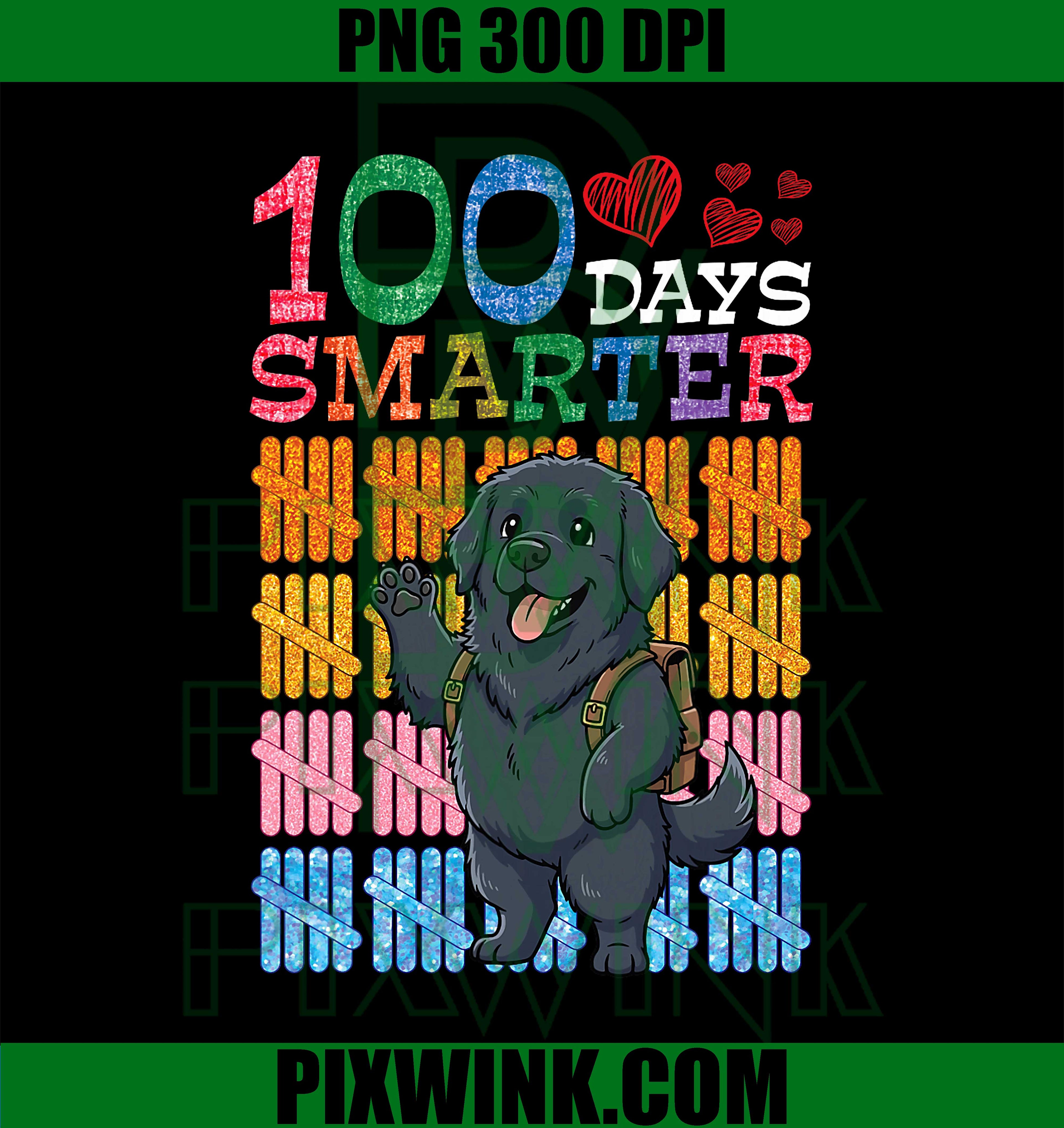 100 Days Smarter Newfoundland Backpack School Celebration PNG