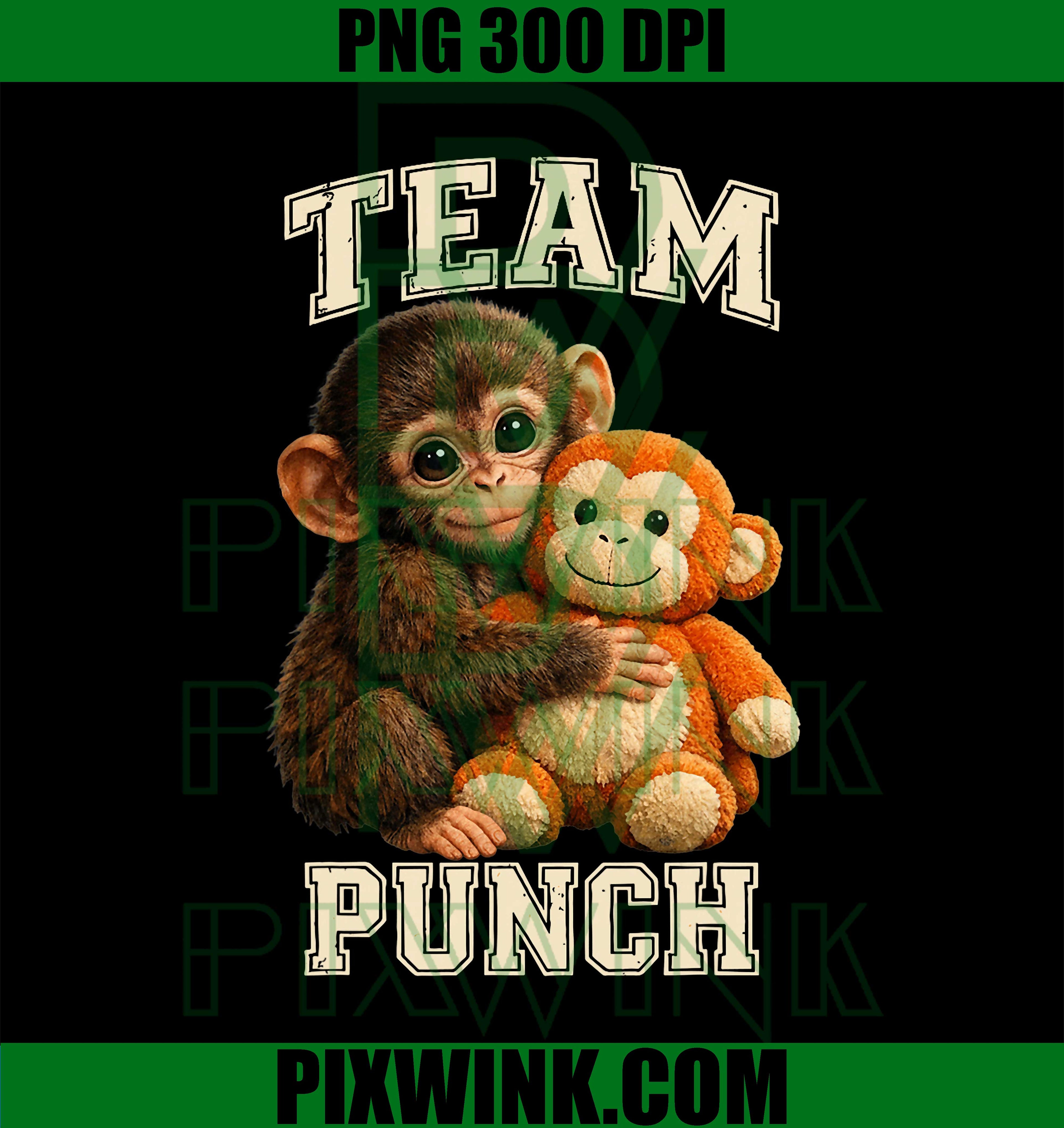 Baby Monkey Punch Team PNG, Cute Monkey Punch Graphic PNG