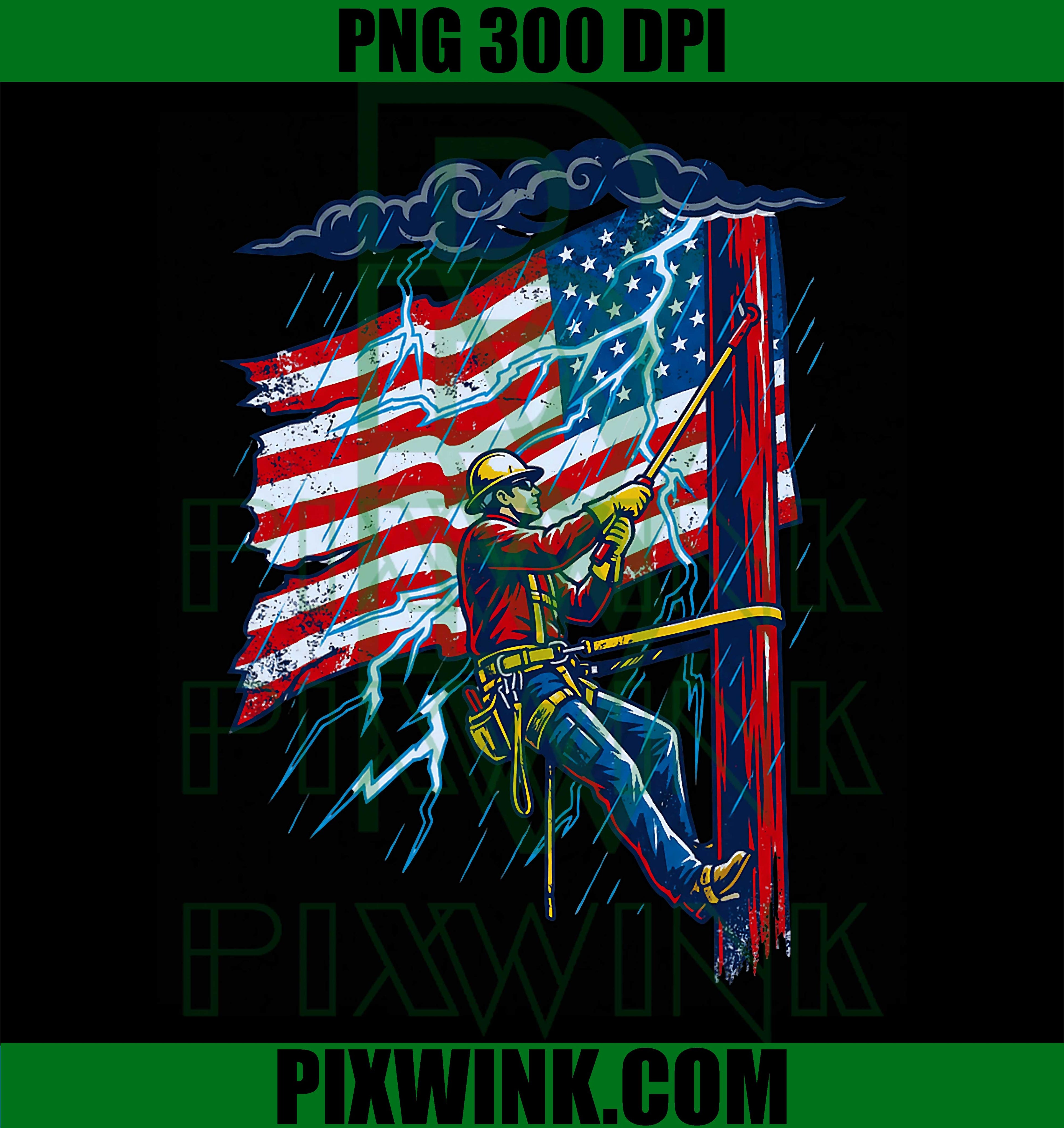 American Lineman, Power Line Worker, Electrician, Patriot PNG