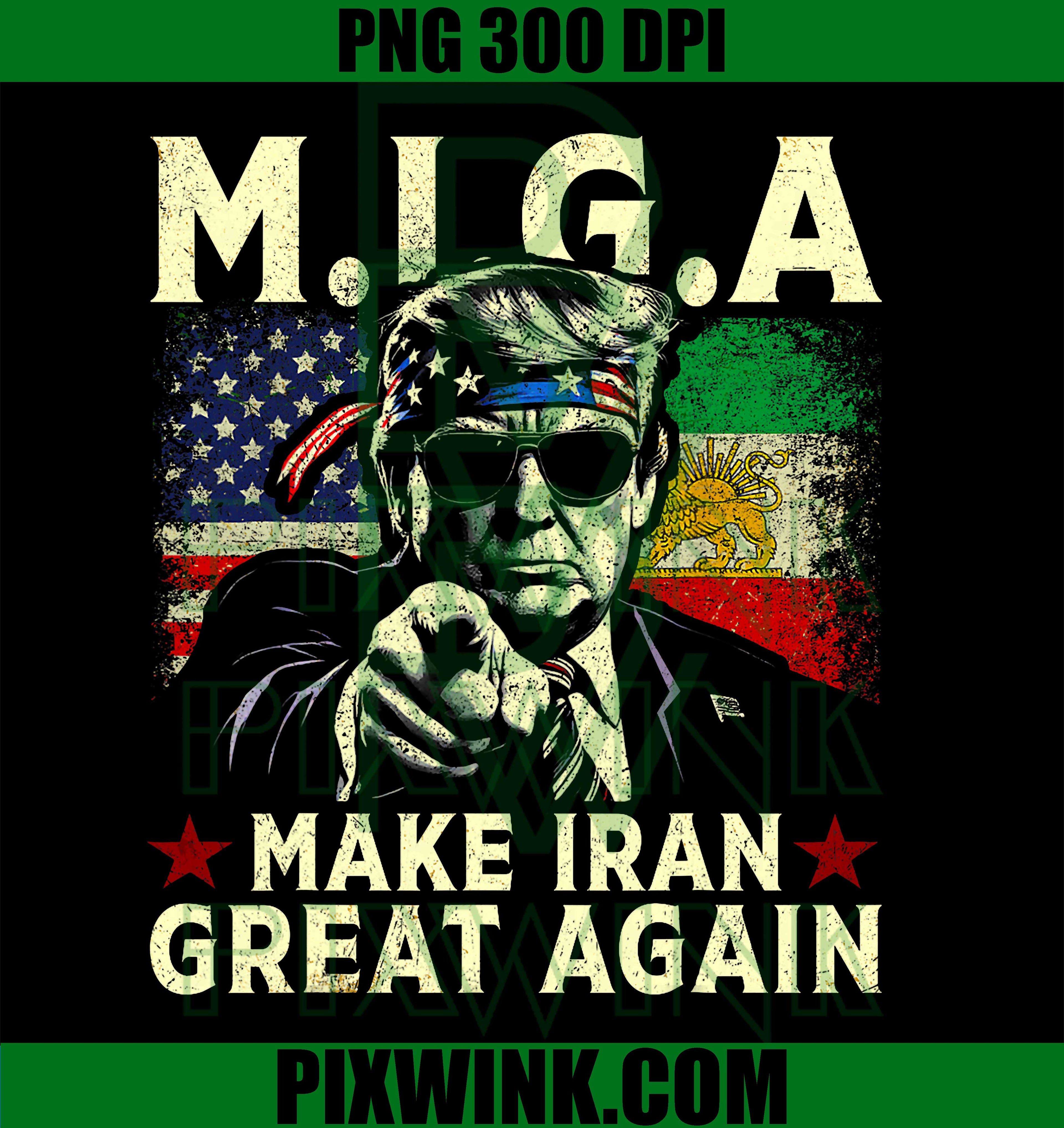 MIGA PNG, Make Iran Great Again PNG, Vintage Political Slogan PNG