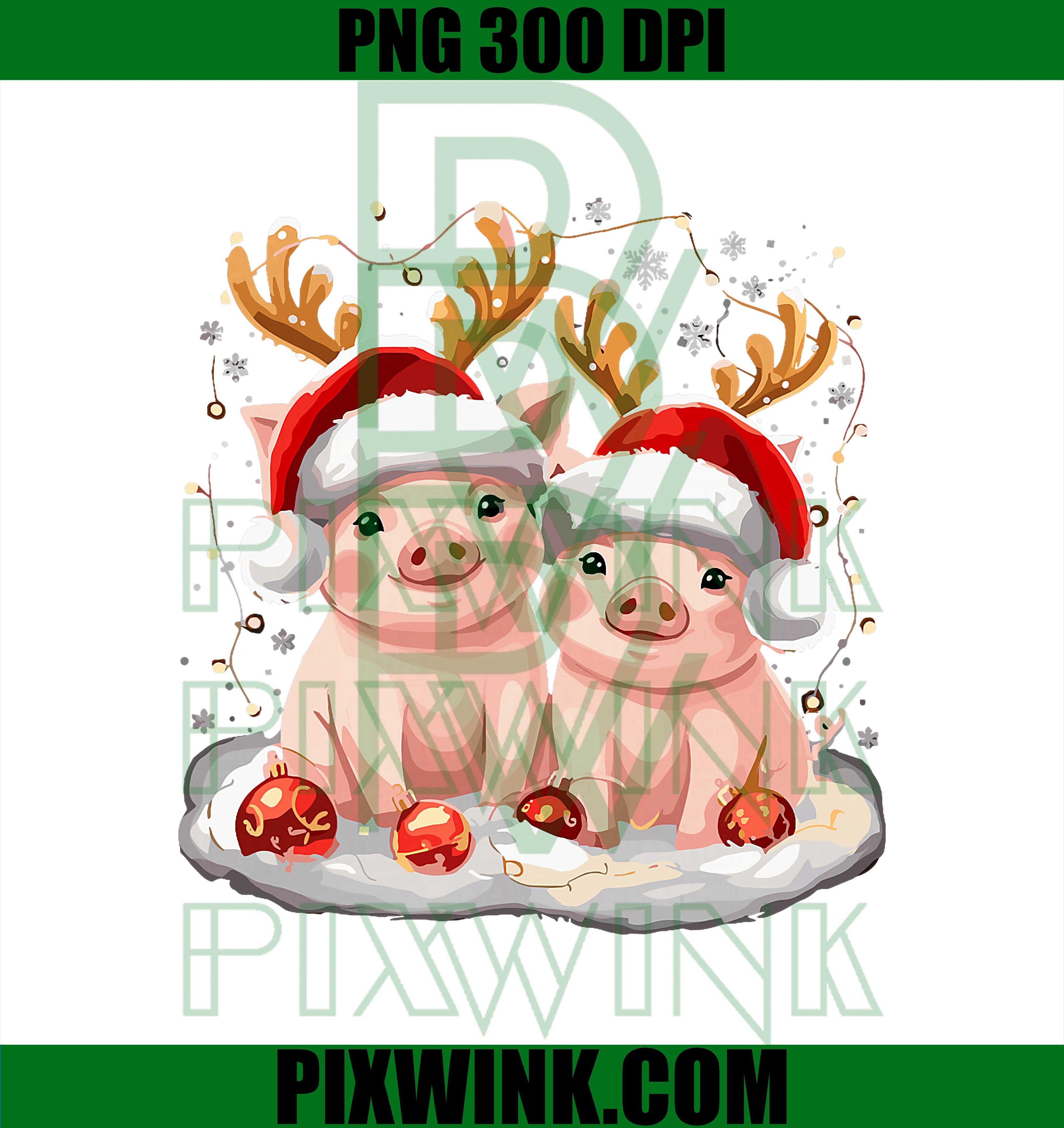 Christmas Pig Reindeer Xmas PNG, Animal PNG