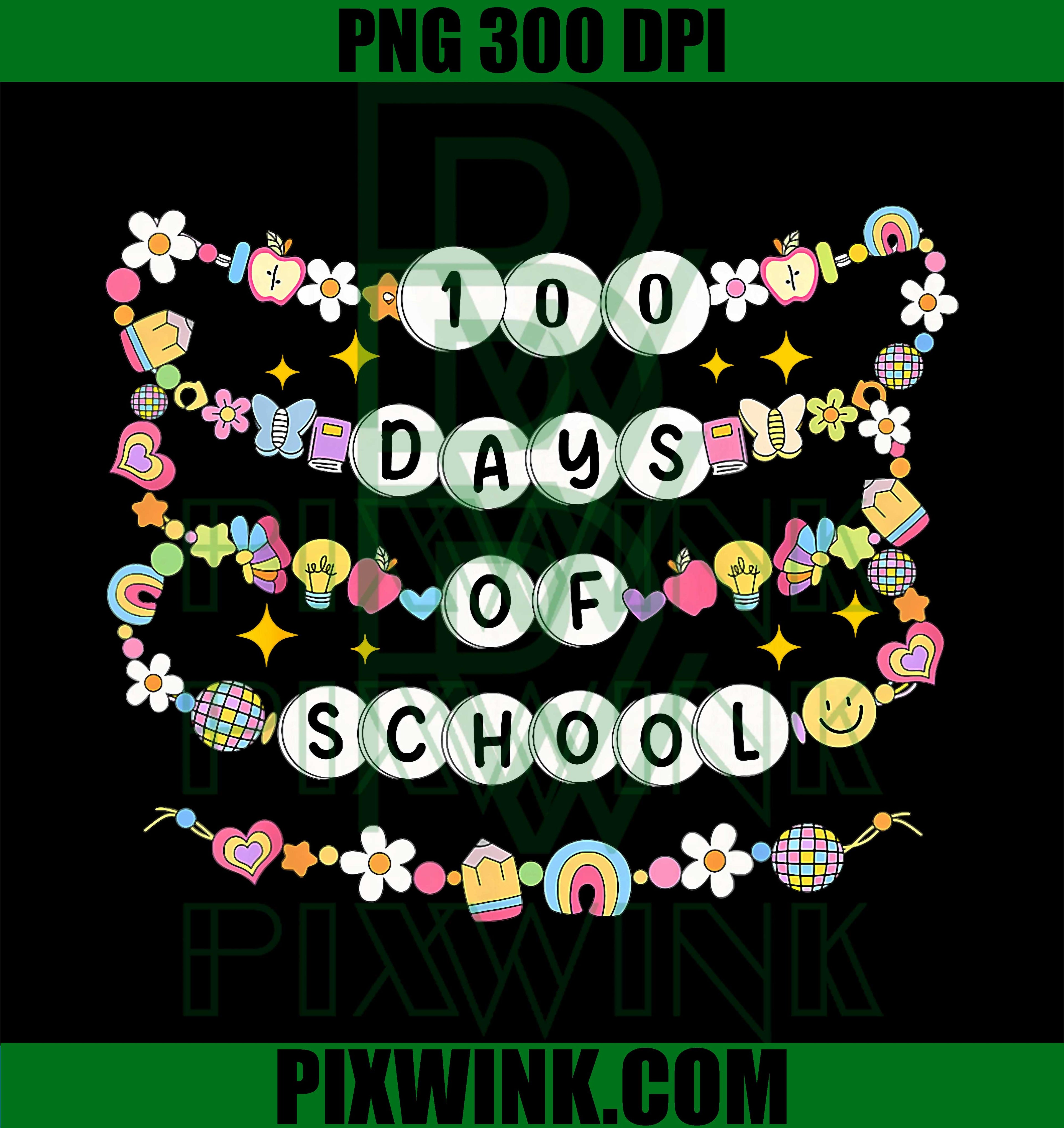 100 Days of School Friendship Bracelets, 100 Days Smarter PNG
