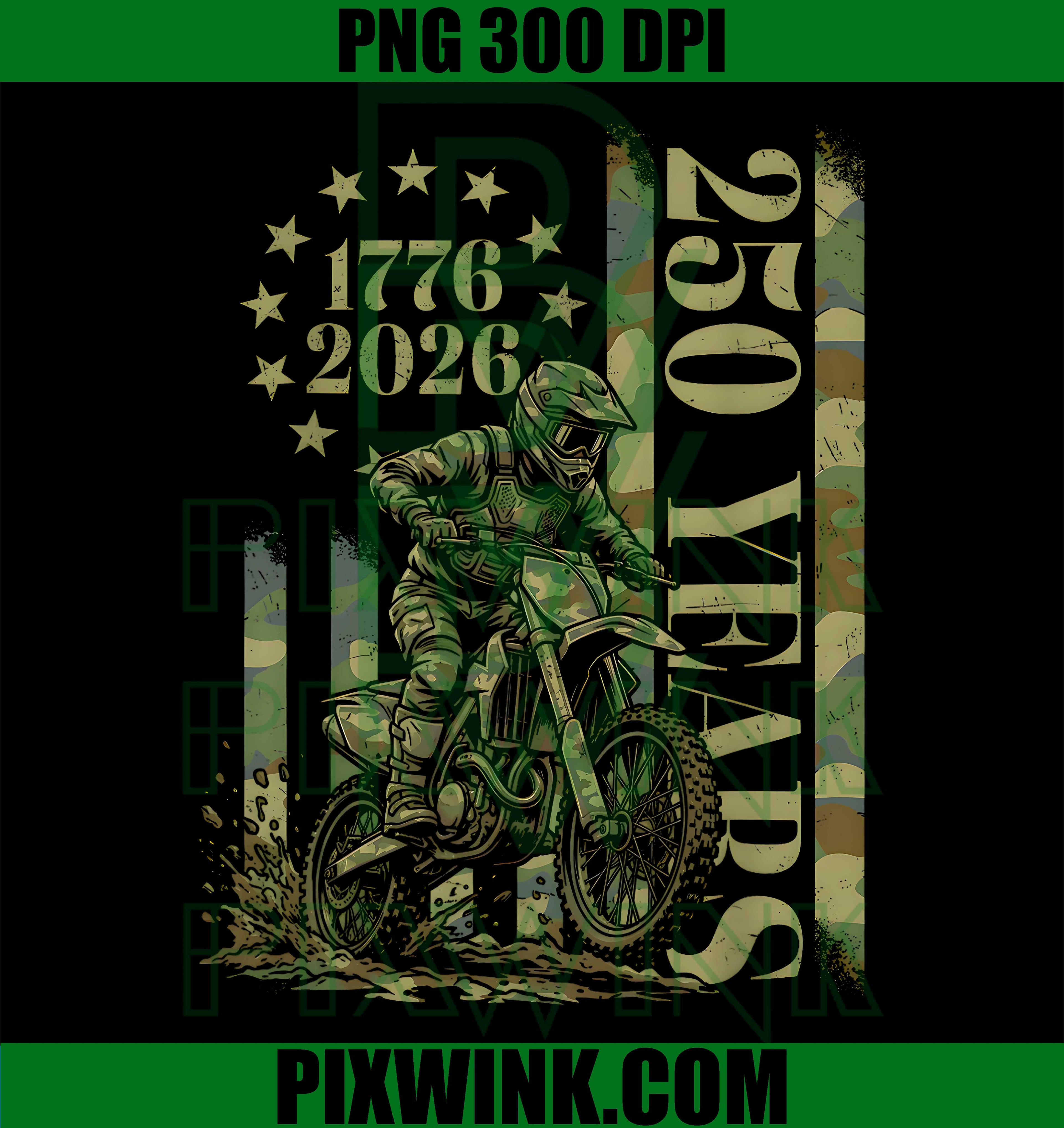 US Flag Motorcycle PNG, Biker Camo PNG, 250 Years Anniversary PNG