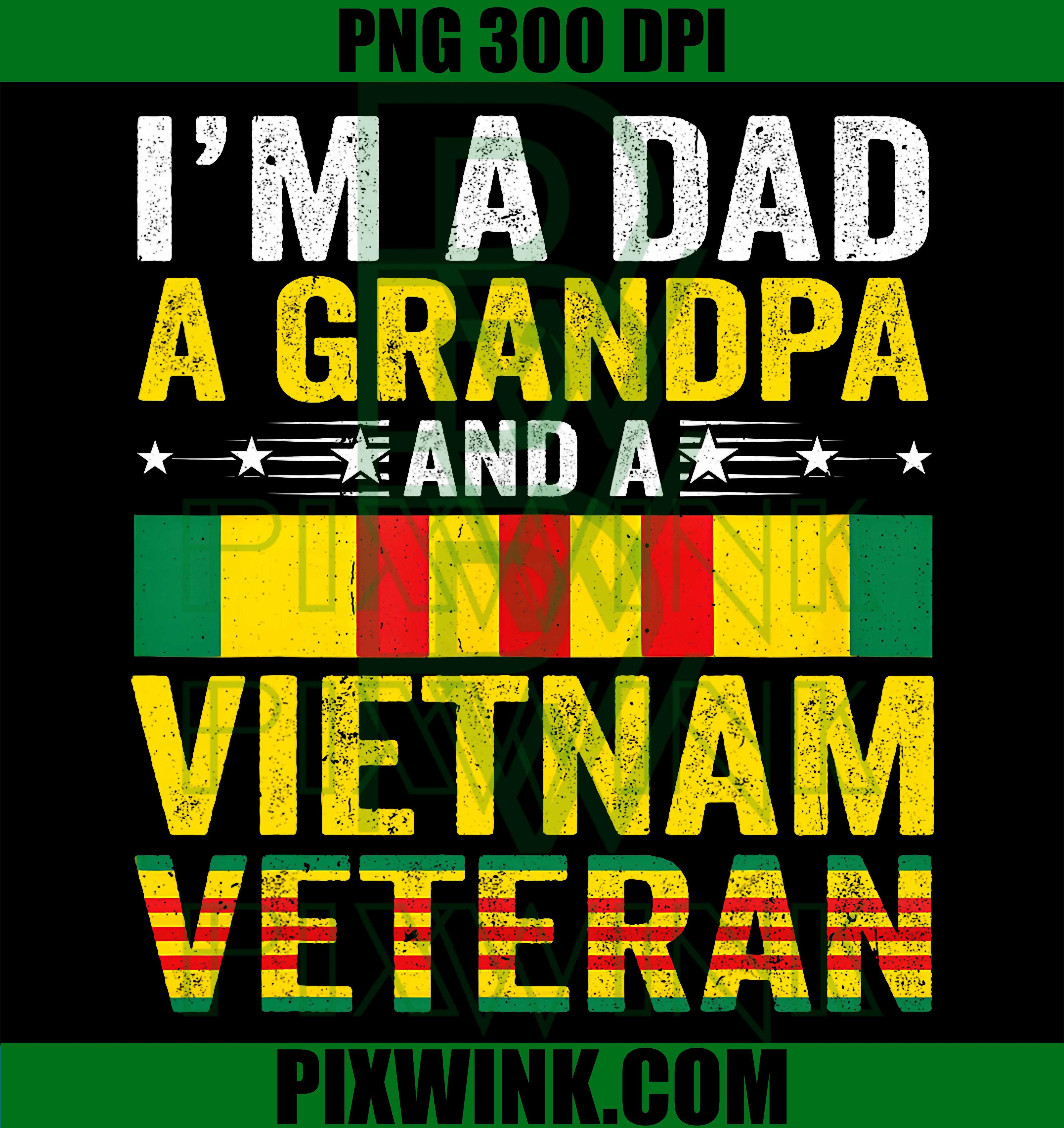 Vietnam Veteran Dad PNG, Grandpa Father’s Day PNG Patriotic Design
