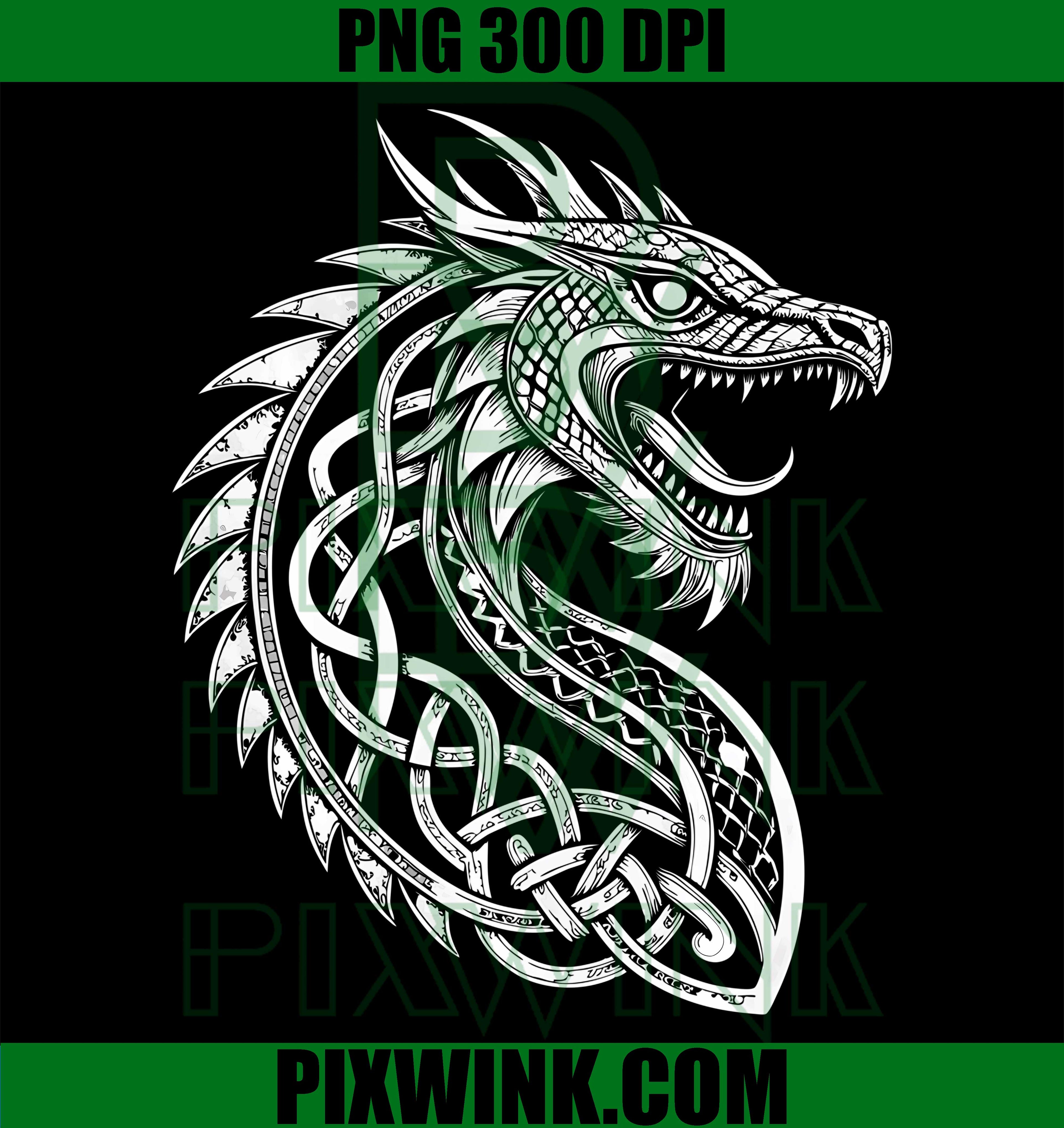 Viking Dragon Jormungandr PNG,Norse Knotwork Dragon Graphic PNG