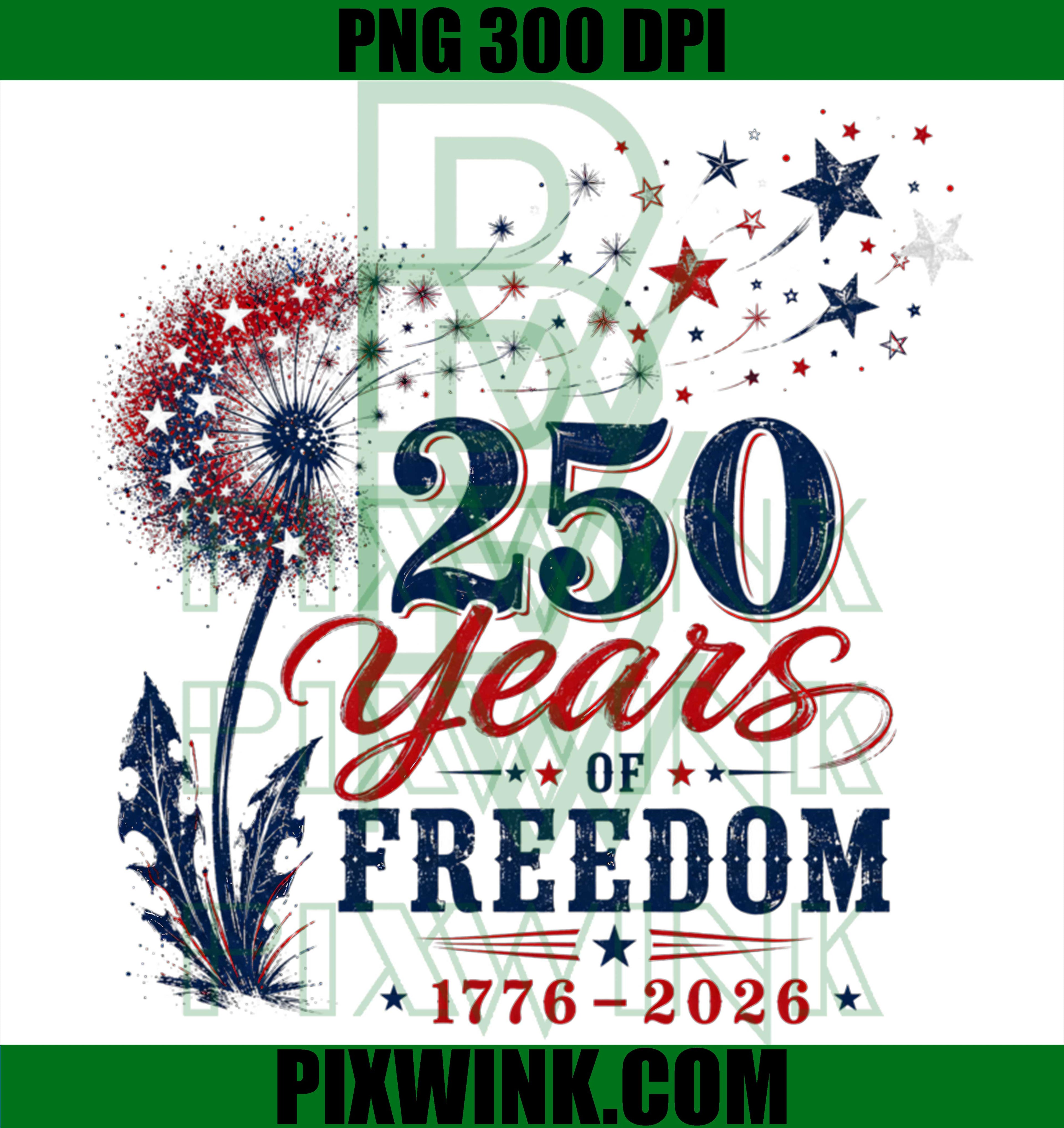 USA 250th Anniversary PNG, Freedom Dandelion PNG, Stars America PNG