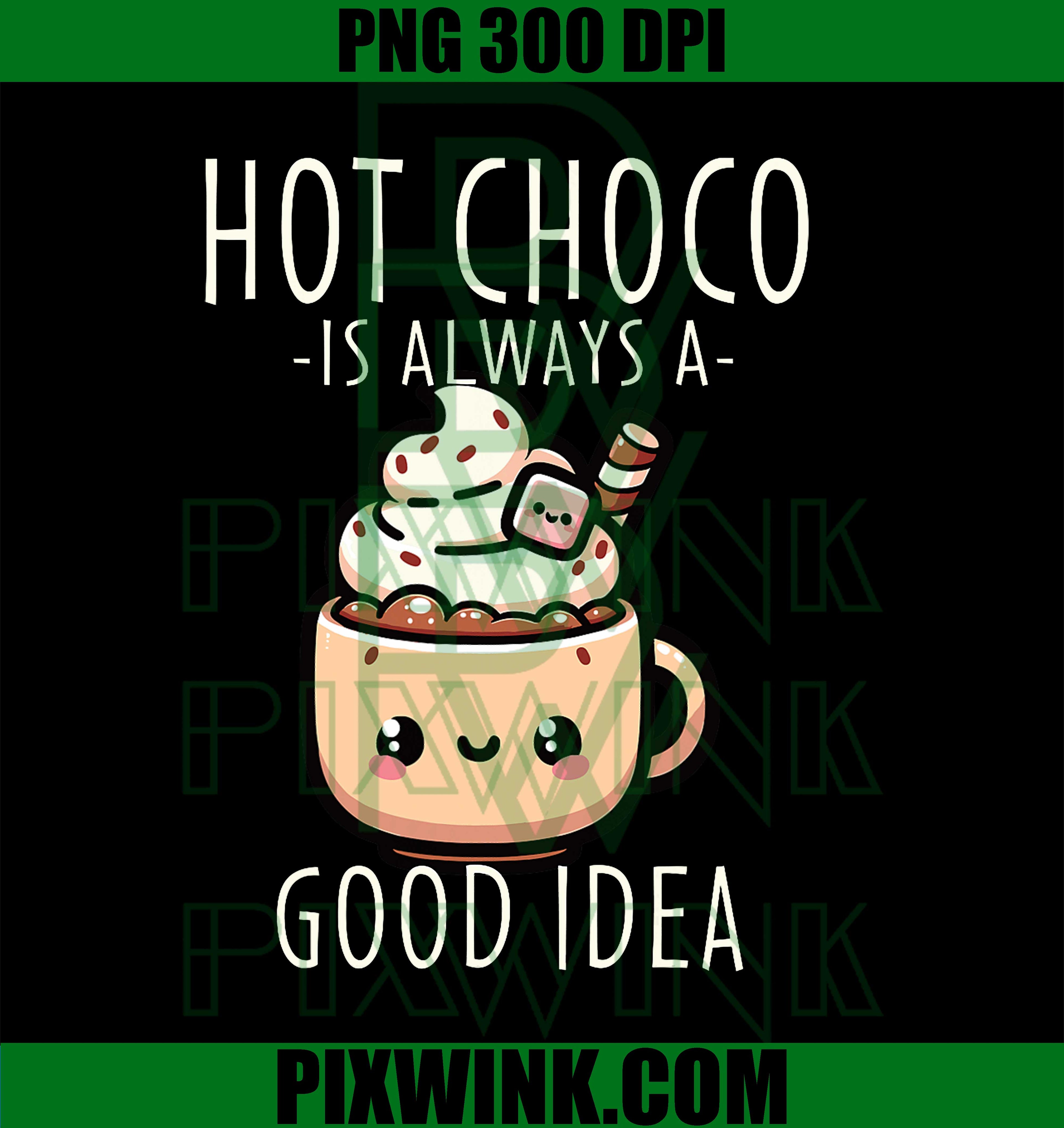 Kawaii Hot Chocolate Lover Winter Evening Hot Cocoa PNG