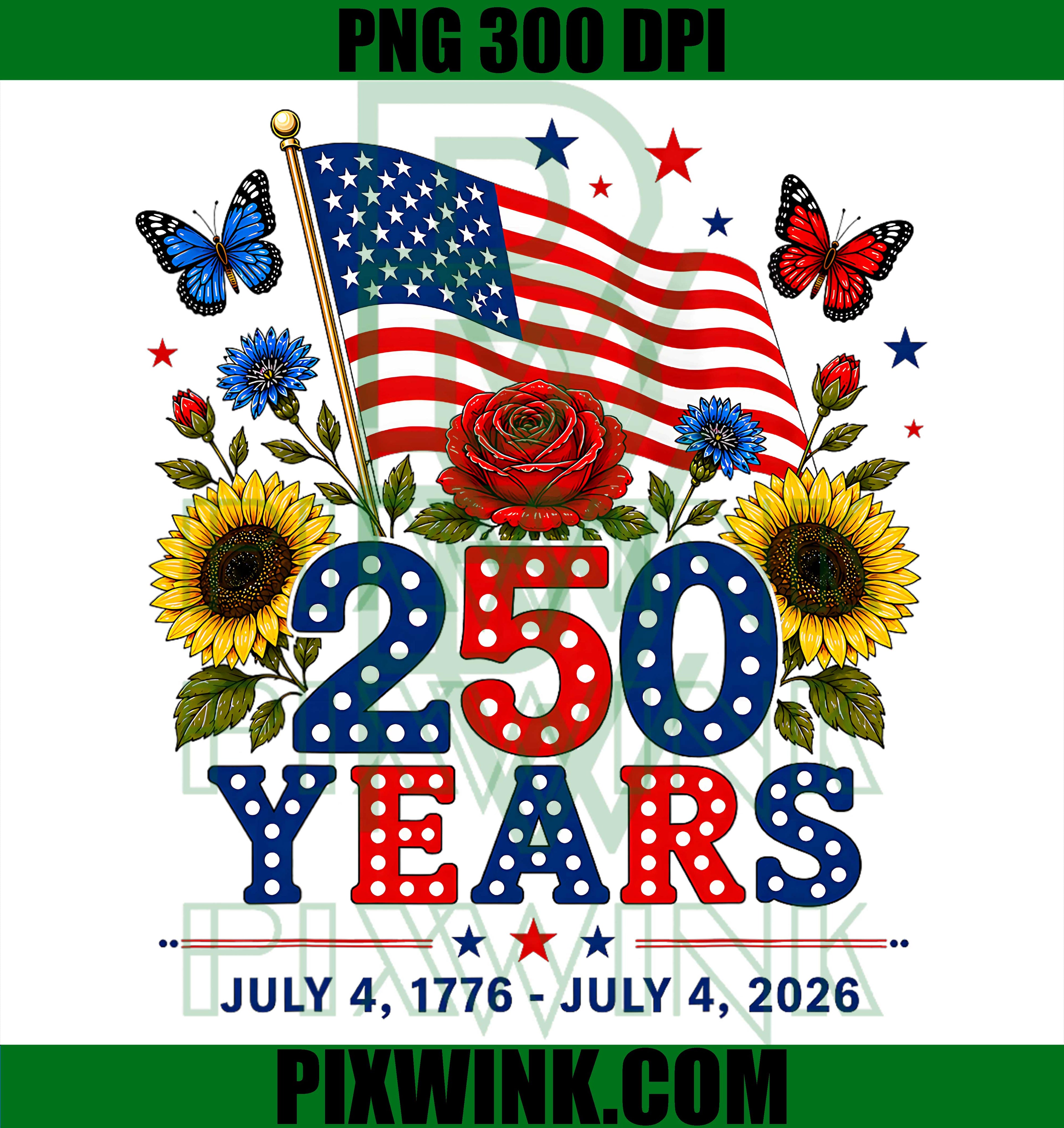 250 Years USA PNG, 250th Anniversary PNG, Patriotic Women Girls PNG