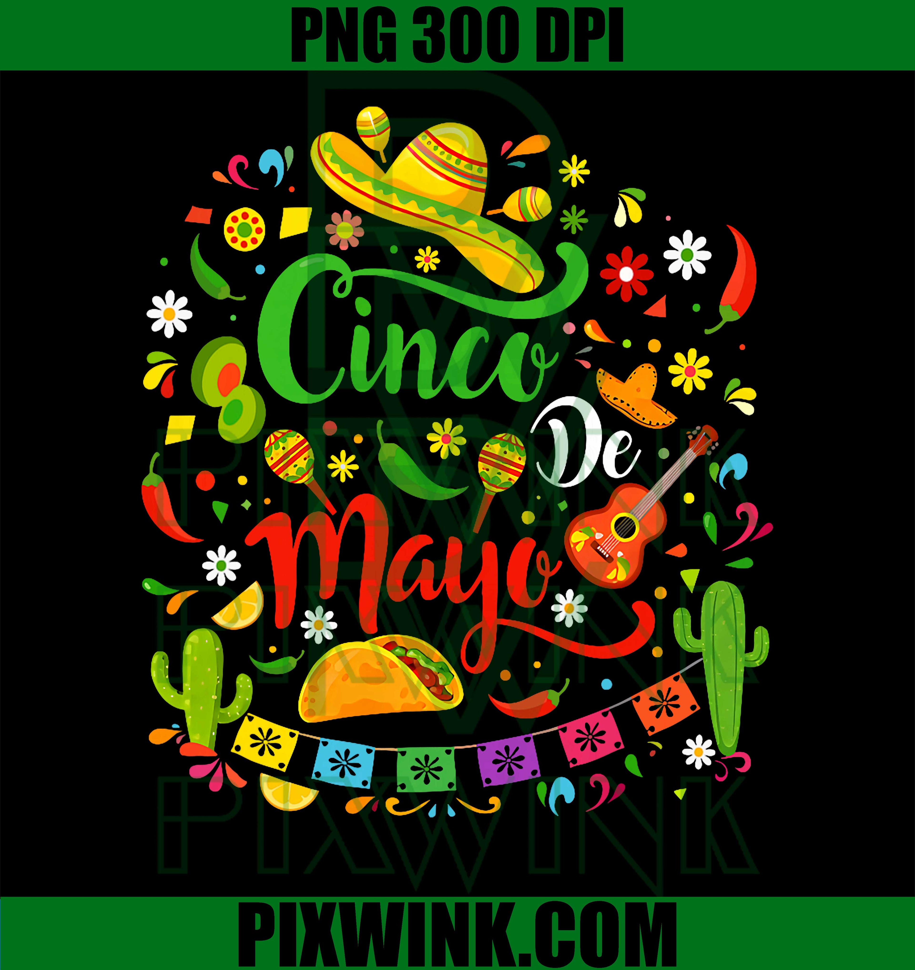 Happy Cinco De Mayo Fiesta Retro PNG, Mexican Party Graphic Design PNG
