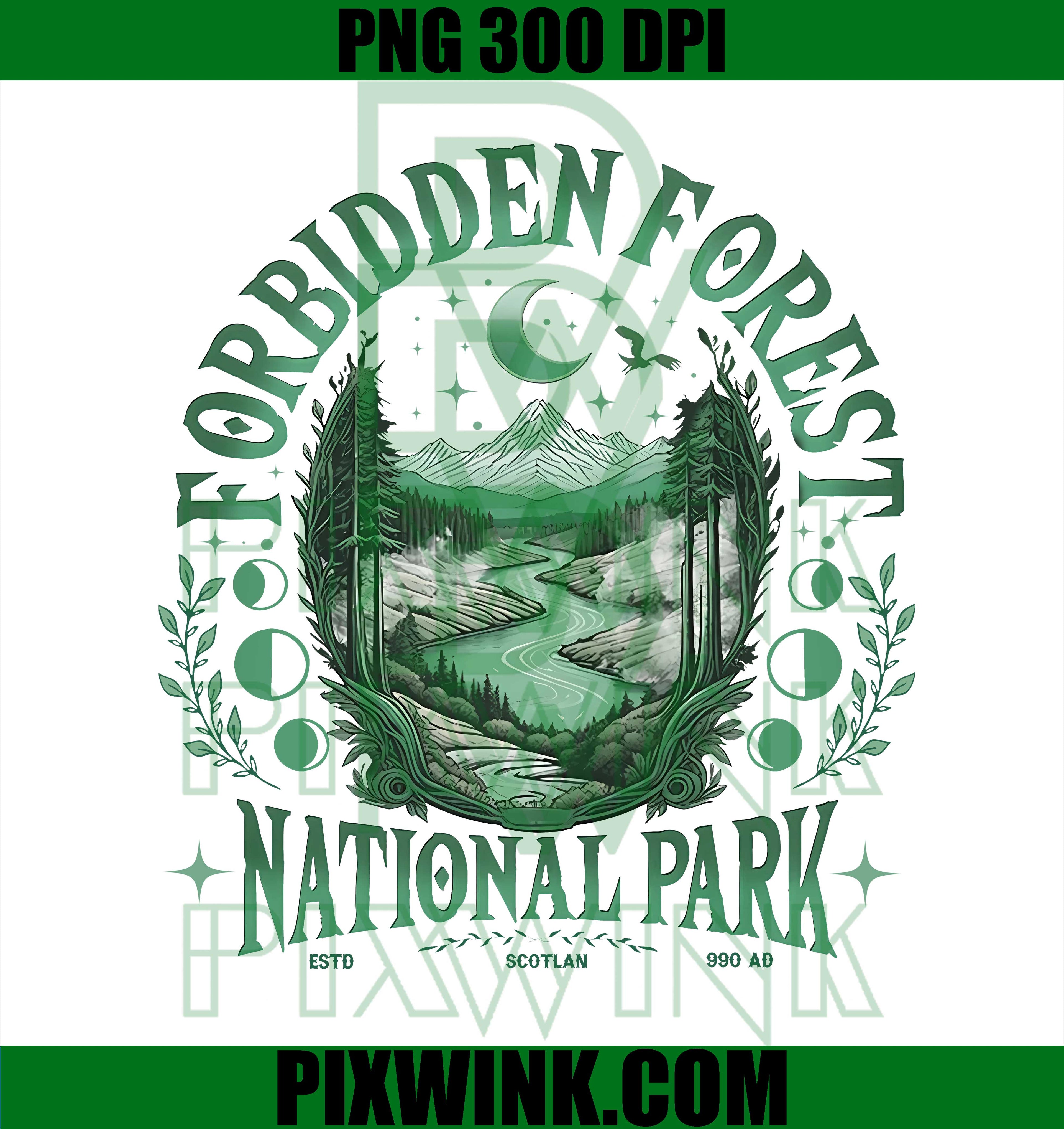 Forbidden Forest PNG, Bookish National Park PNG, Magic Wizard Art PNG