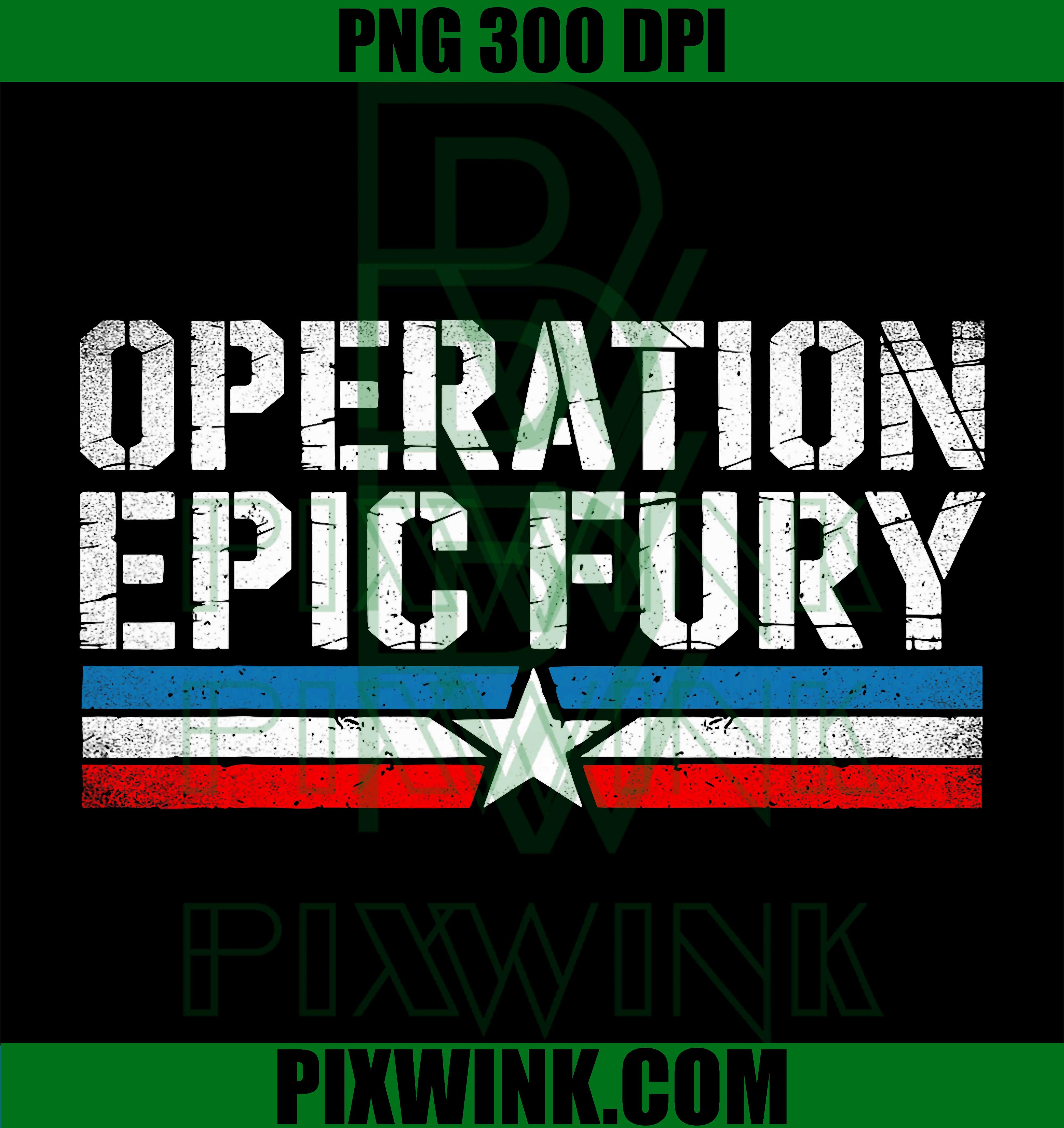Operation Epic Fury PNG, Classic Military Style Graphic Design PNG
