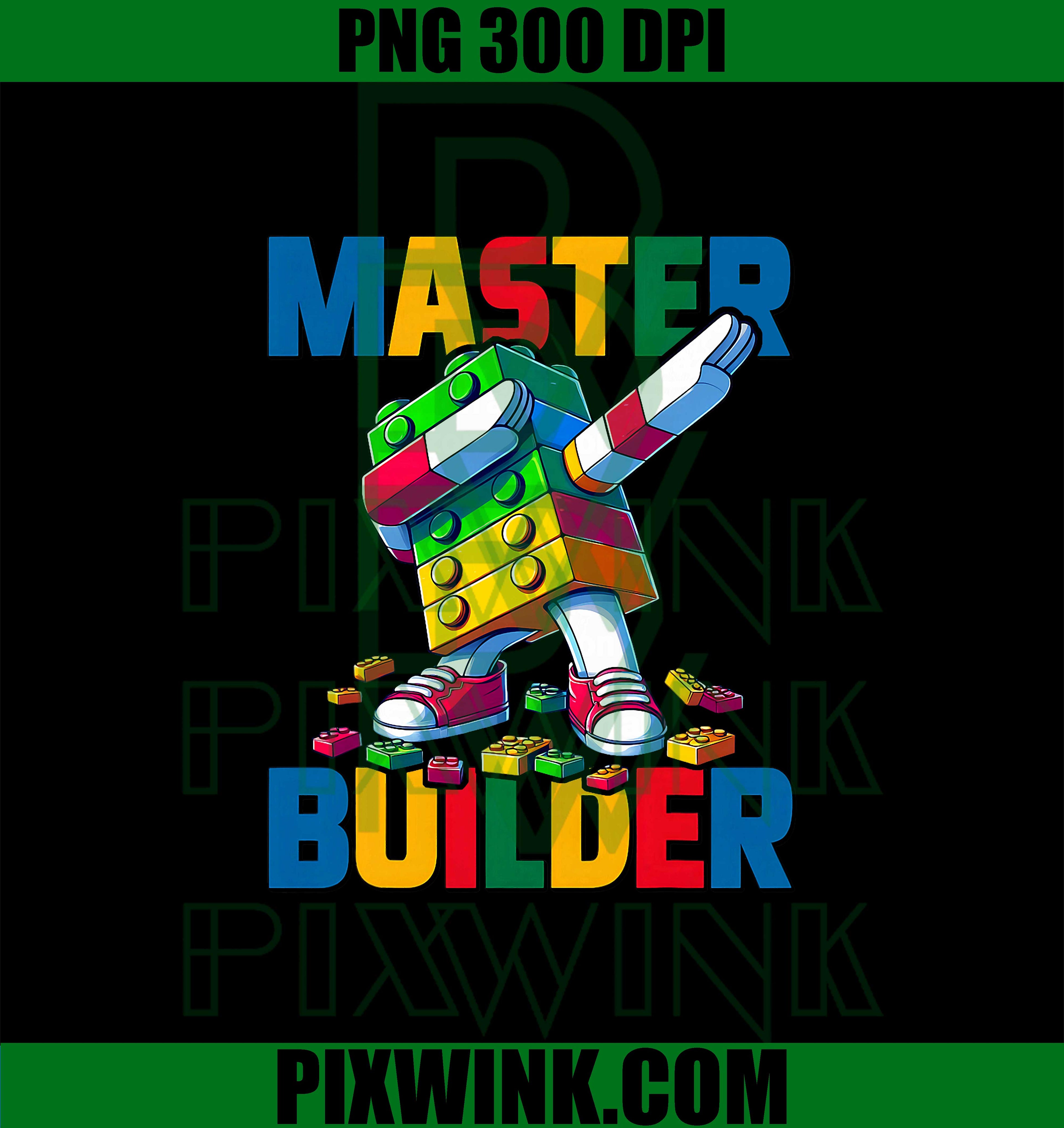 Dabbing Blocks Bricks Building PNG, Funny Master Builder PNG