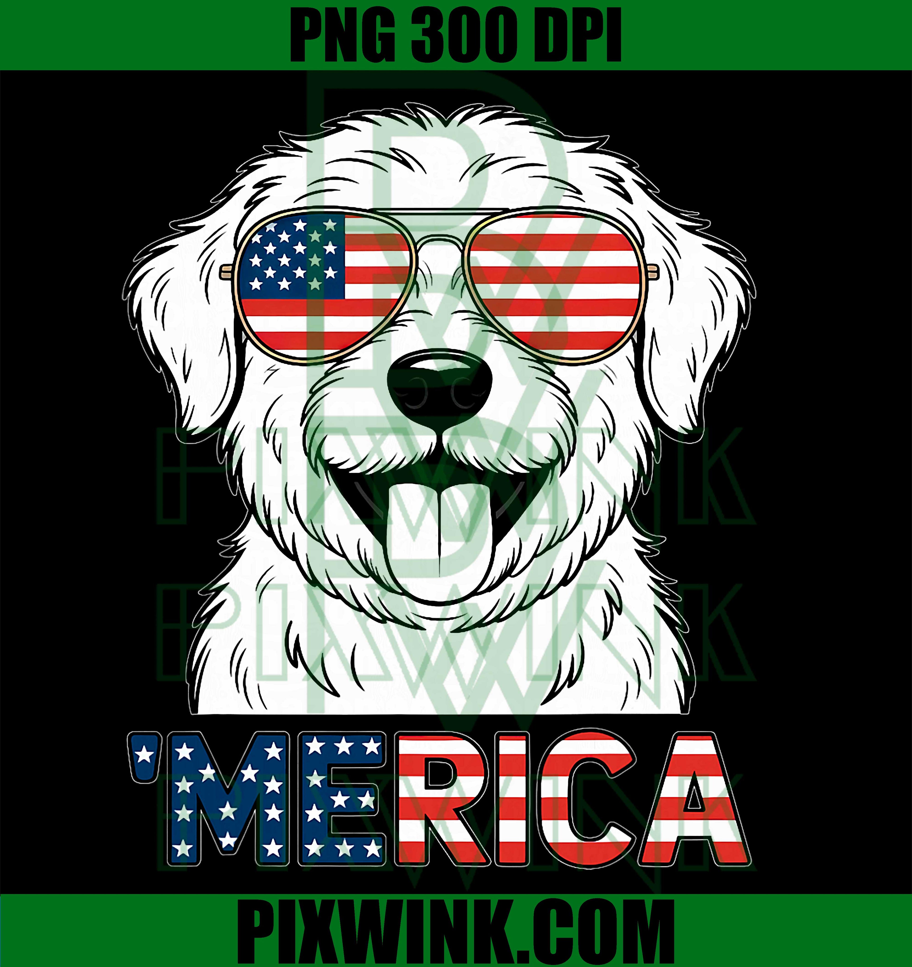 Patriotic Golden Retriever PNG, 4th of July USA Dog PNG