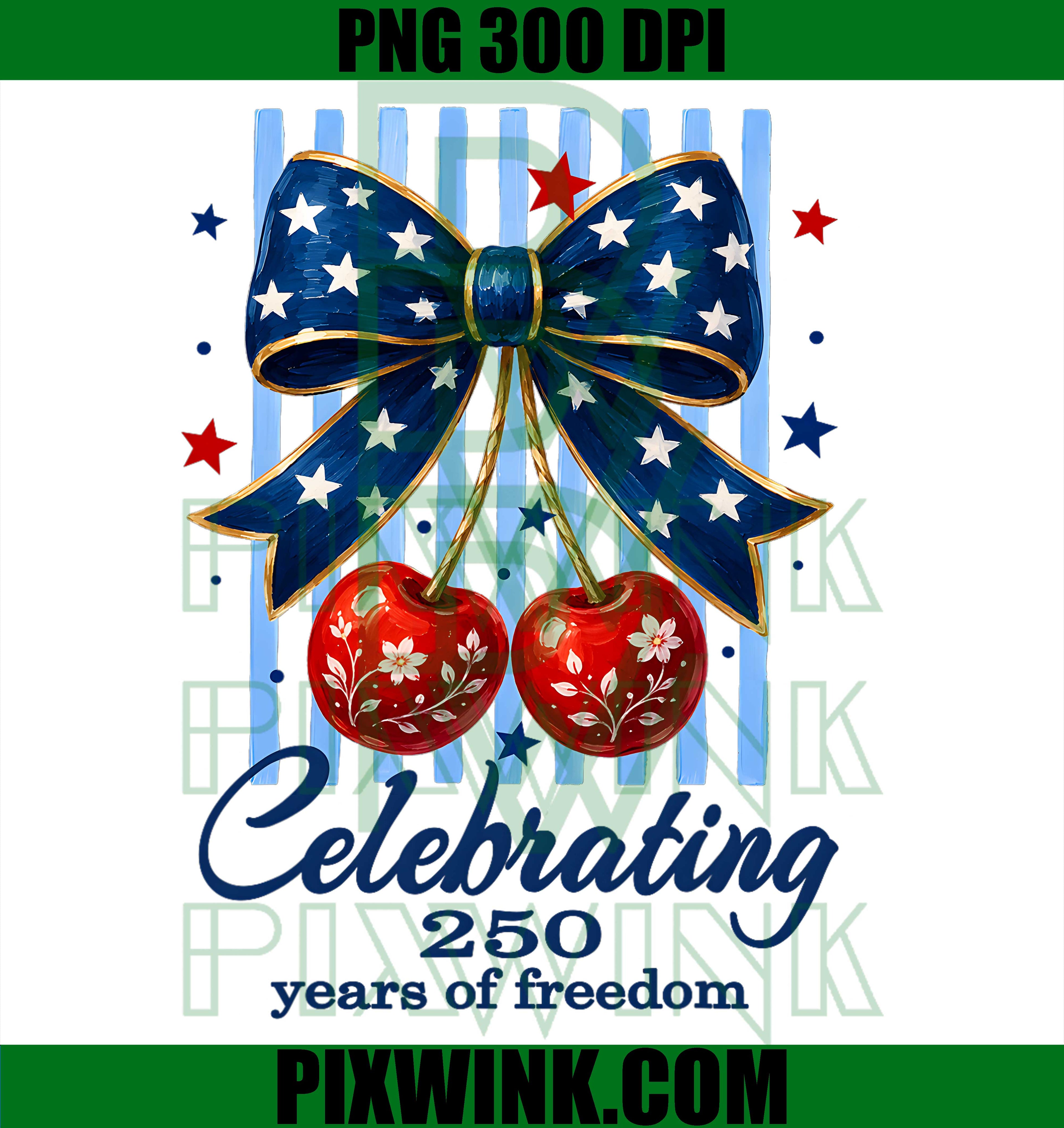 USA 250th Anniversary PNG, Freedom Cherries PNG, Celebrating Freedom PNG