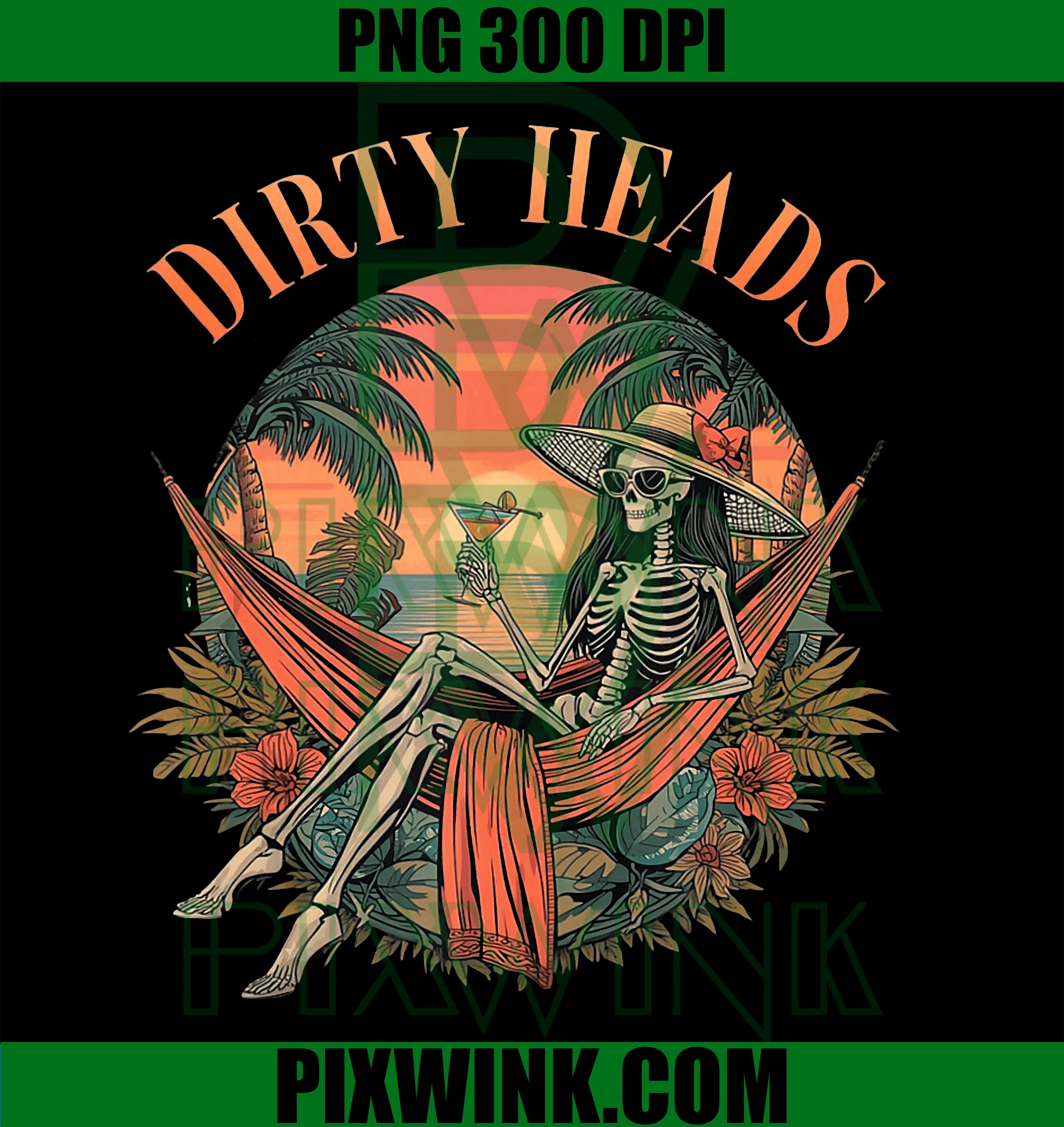 Dirty Heads Skeleton PNG, Women Beach Summer PNG Vacation Design
