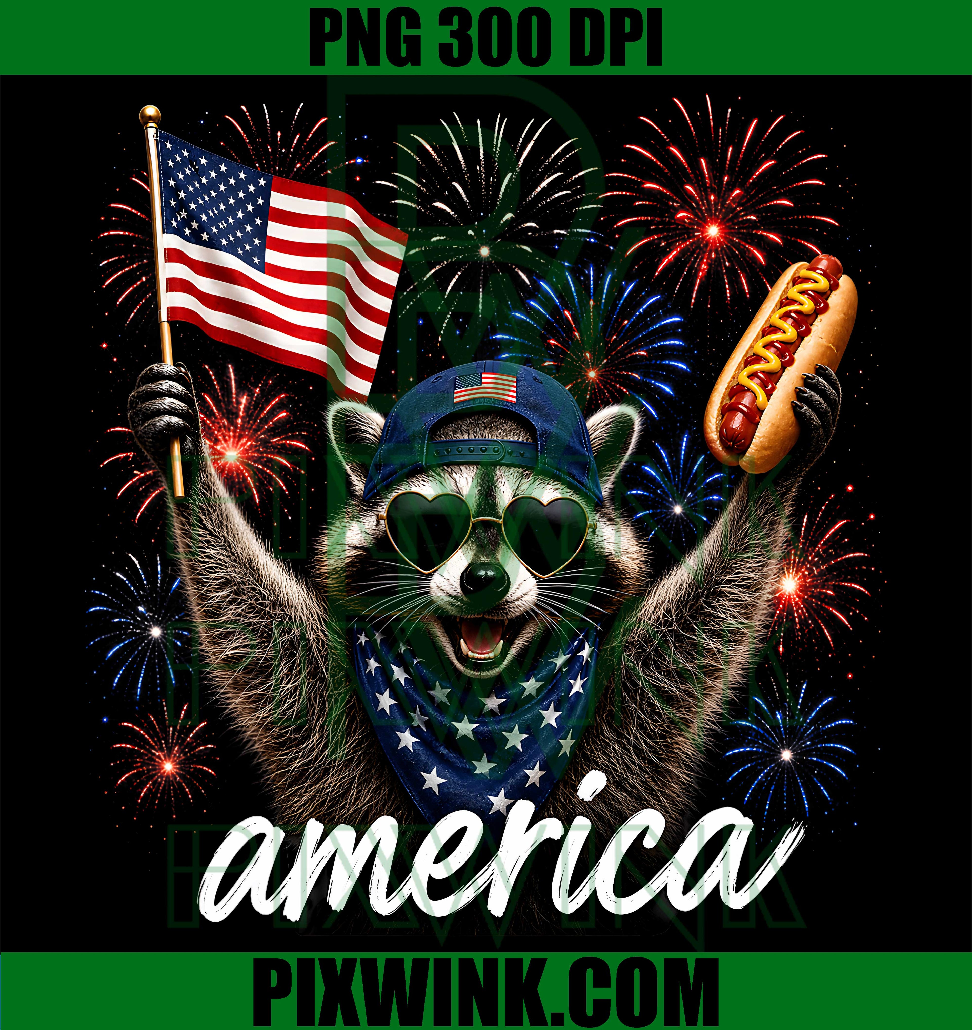 Raccoon Hot Dog PNG, America 250 Years PNG, USA 1776 2026 PNG