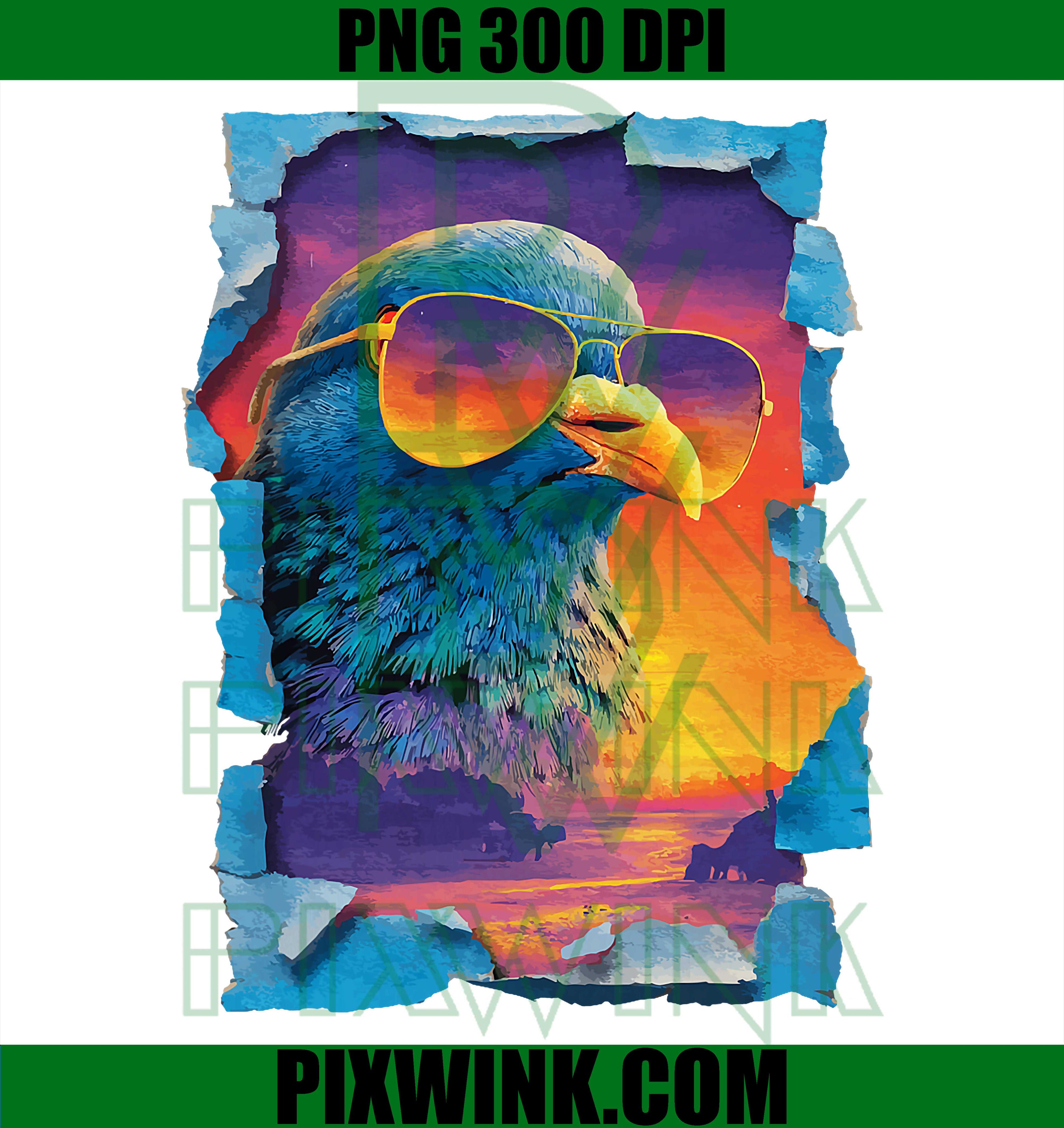 Pigeon Sunglasses Sunset PNG, Tropical Beach Animal PNG
