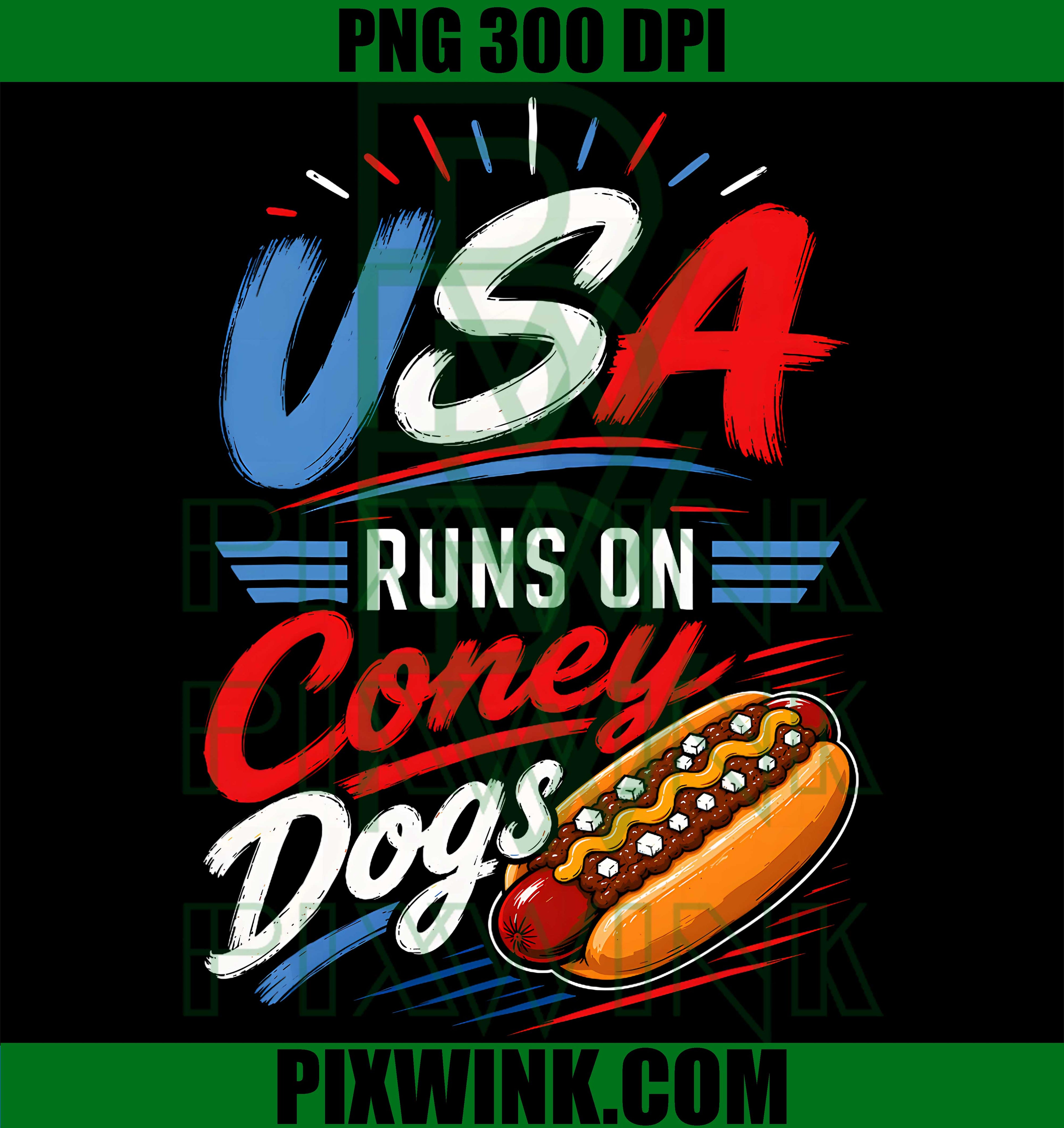 USA Coney Dogs PNG, Patriotic Hot Dog PNG, Sausage America PNG