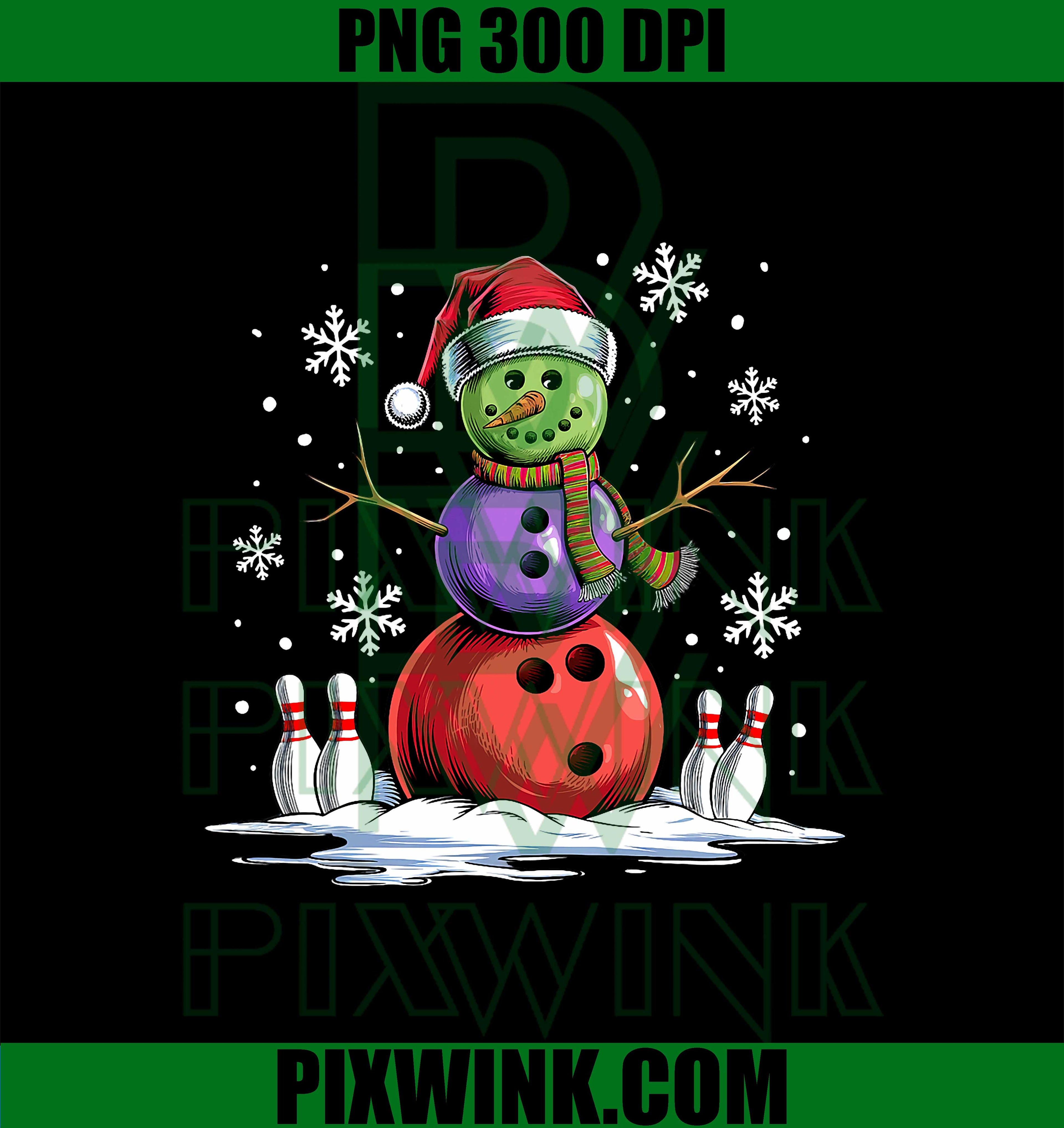 Bowling Snowman PNG, Bowling Player Santa Hat Christmas PNG