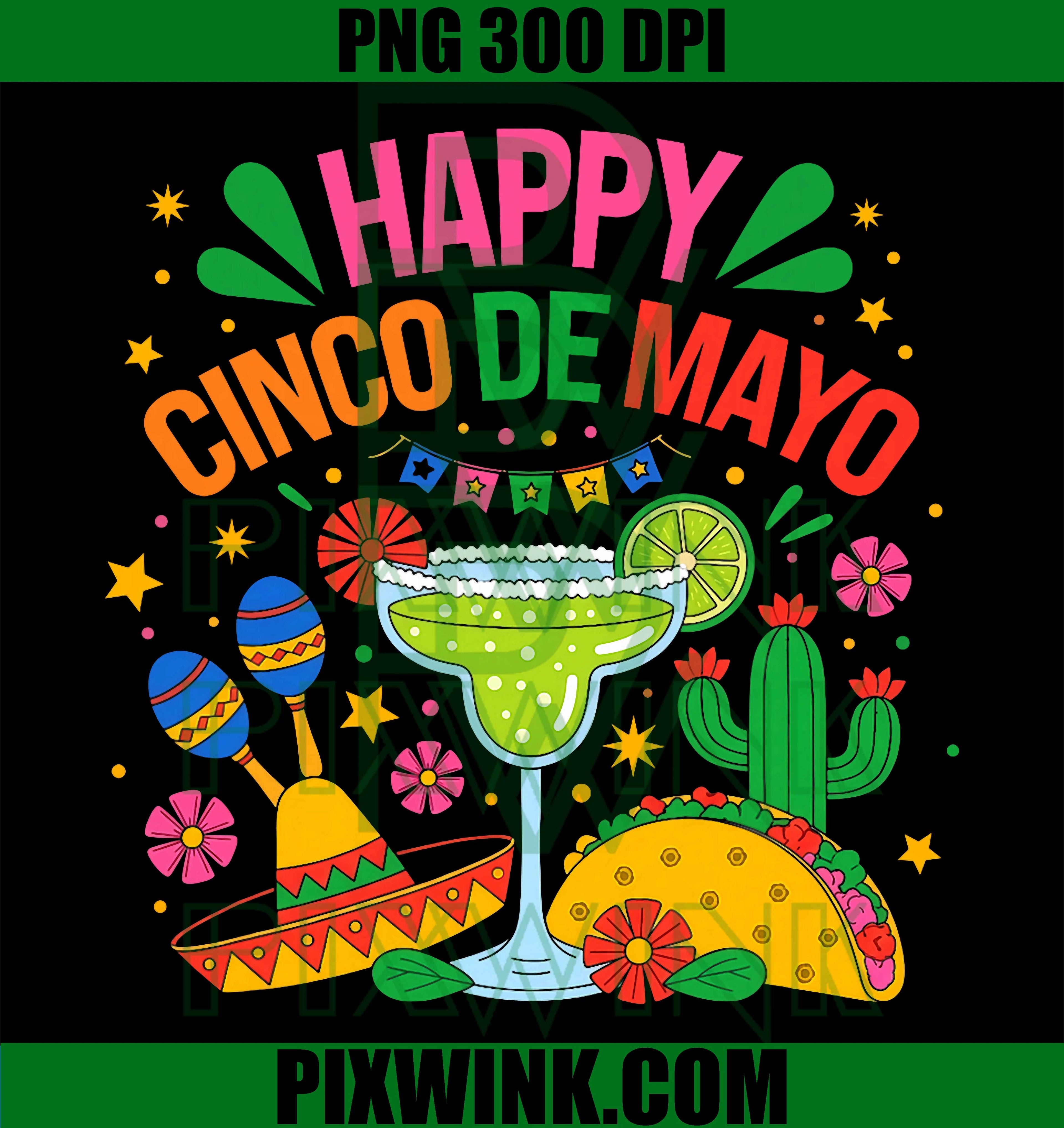 Happy Cinco De Mayo Fiesta PNG, Mexican Party Celebration PNG