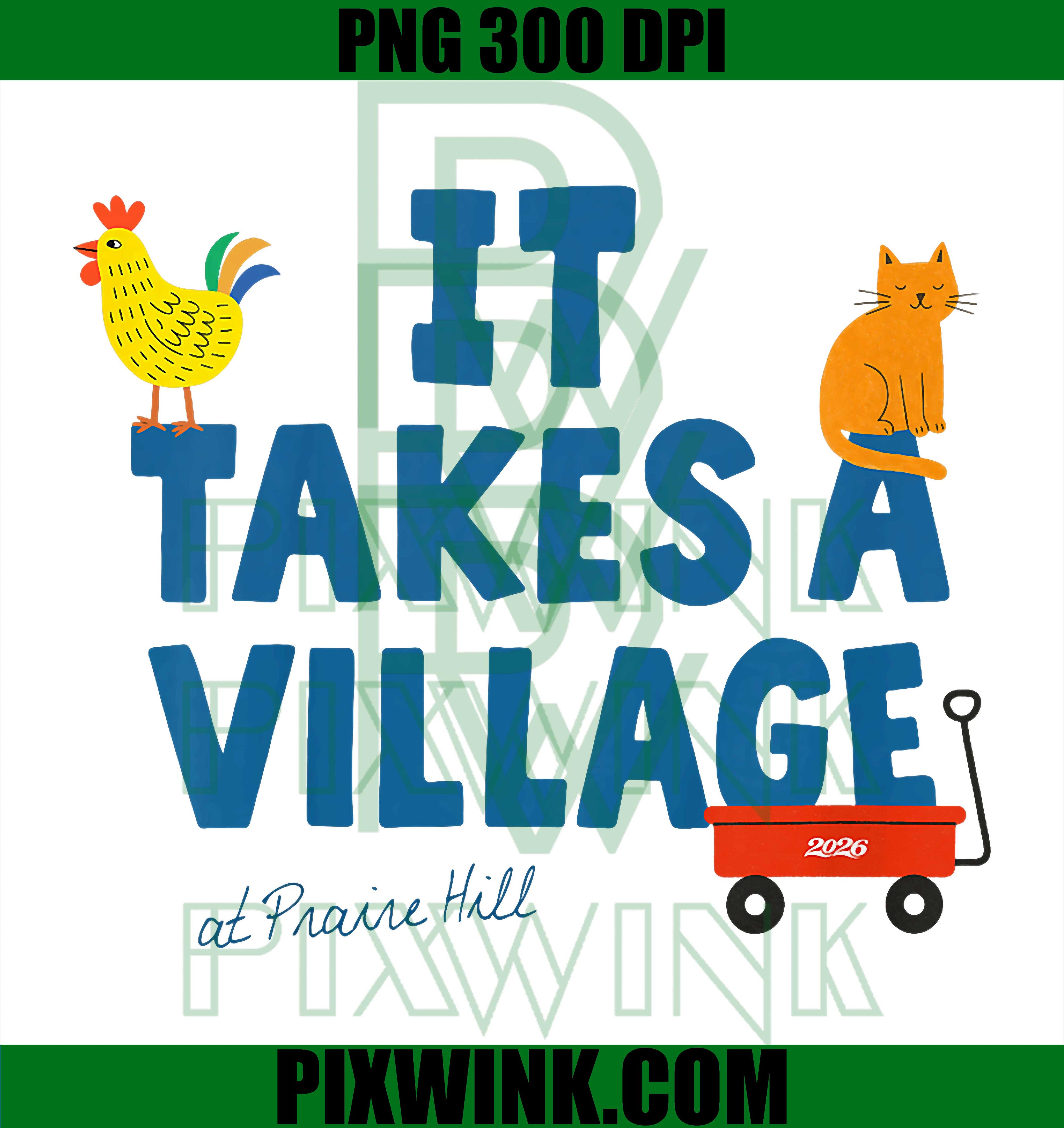 It Takes A Village Kids PNG, Cute Community Support Quote PNG