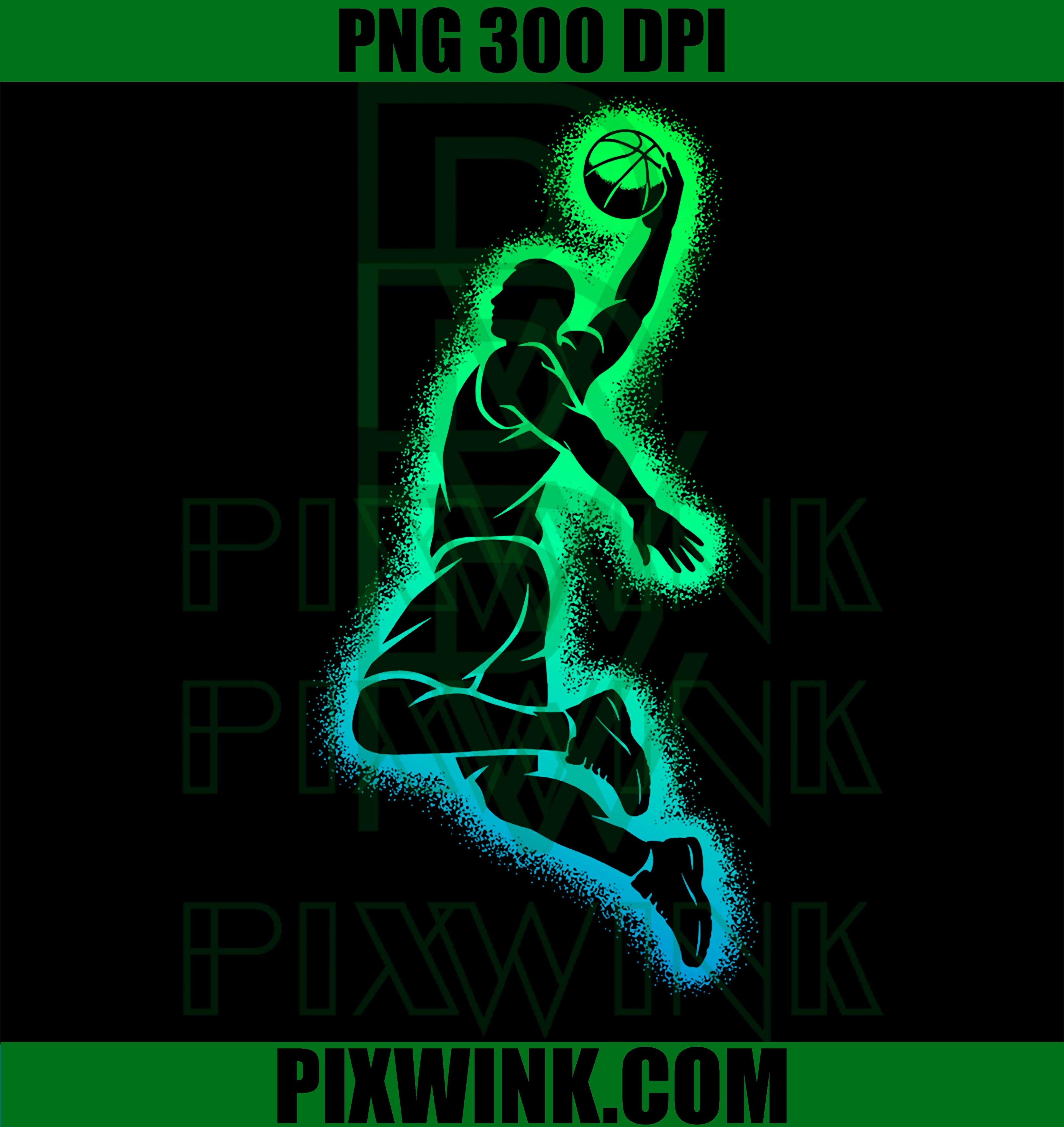 Colorful Basketball Player PNG, Sports Graphic Design PNG