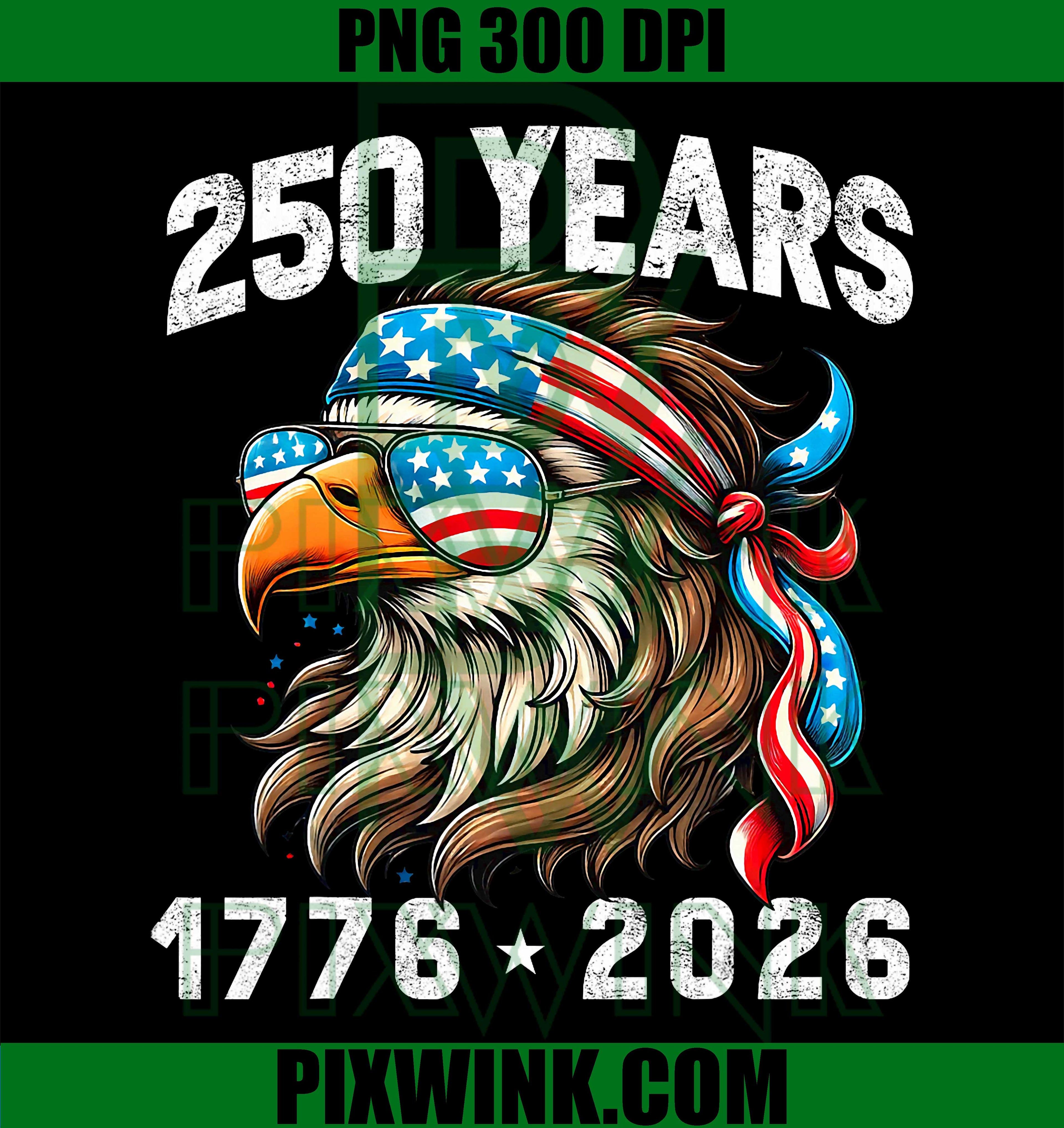 America 250th PNG, Funny Eagle Patriotic PNG USA Celebration Design