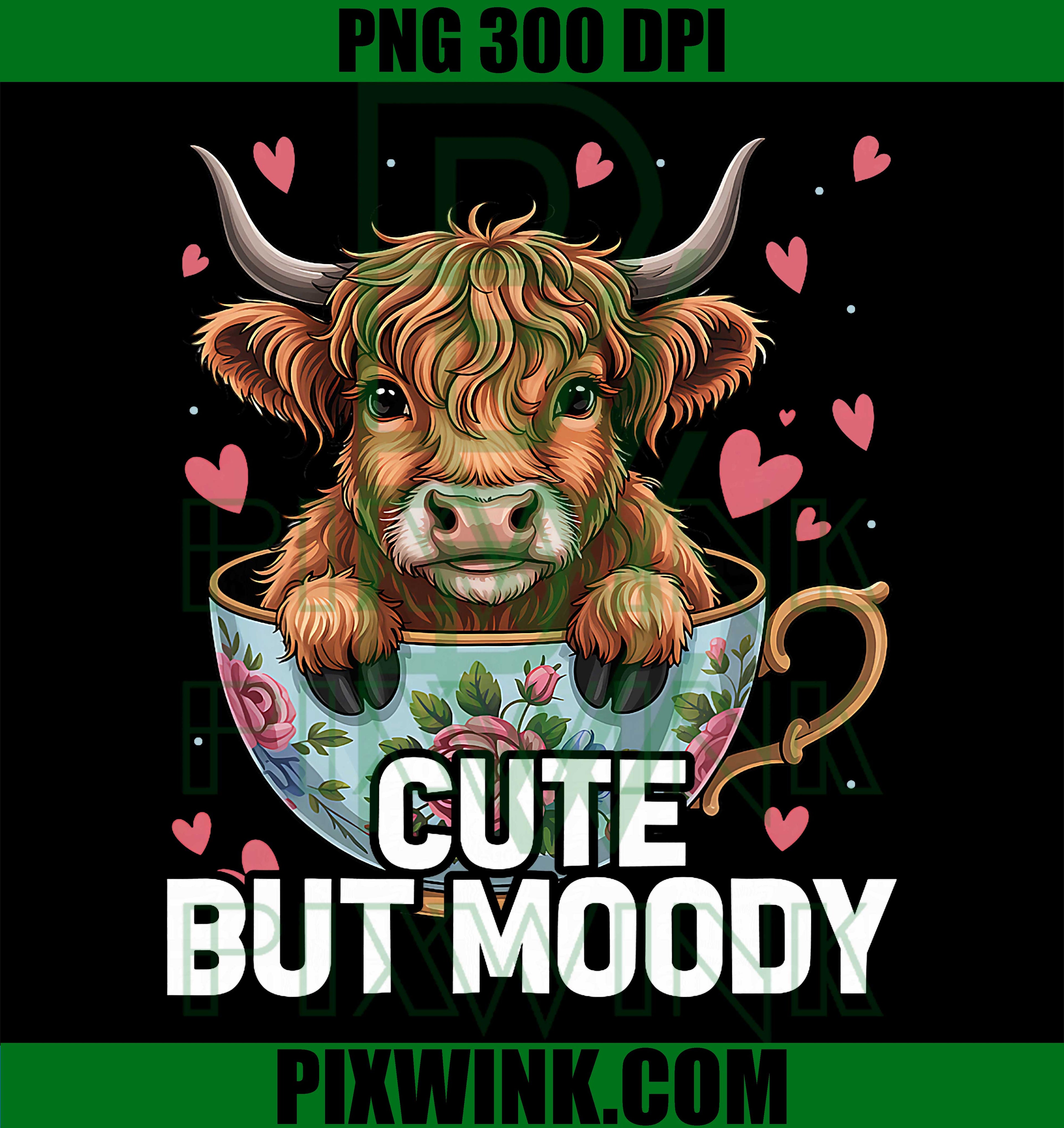 Miniature Highland Cow PNG, Cute But Moody PNG, Baby For Girls PNG