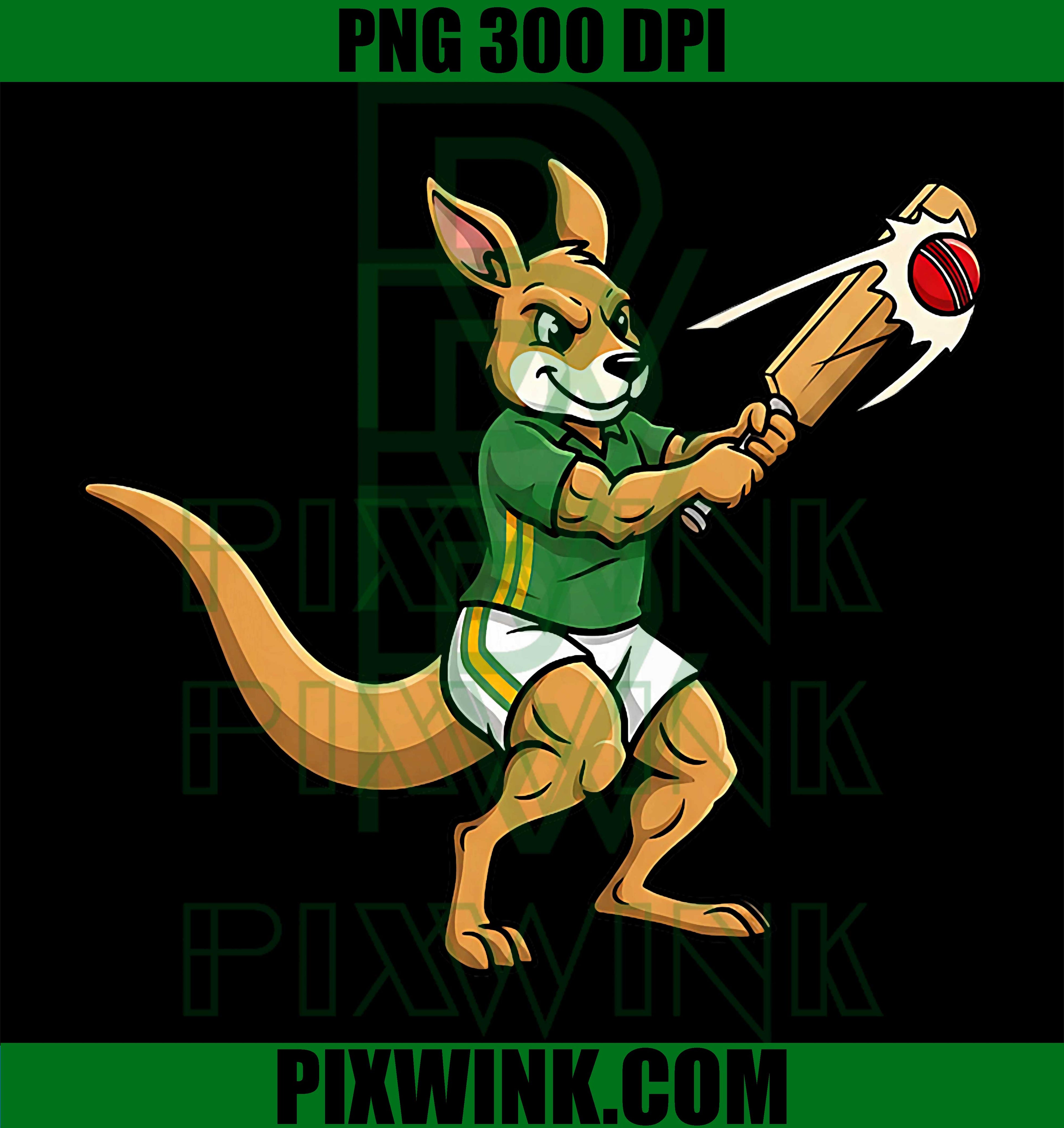 Cricket Kangaroo Australia PNG, Cartoon Sports Mascot Design PNG