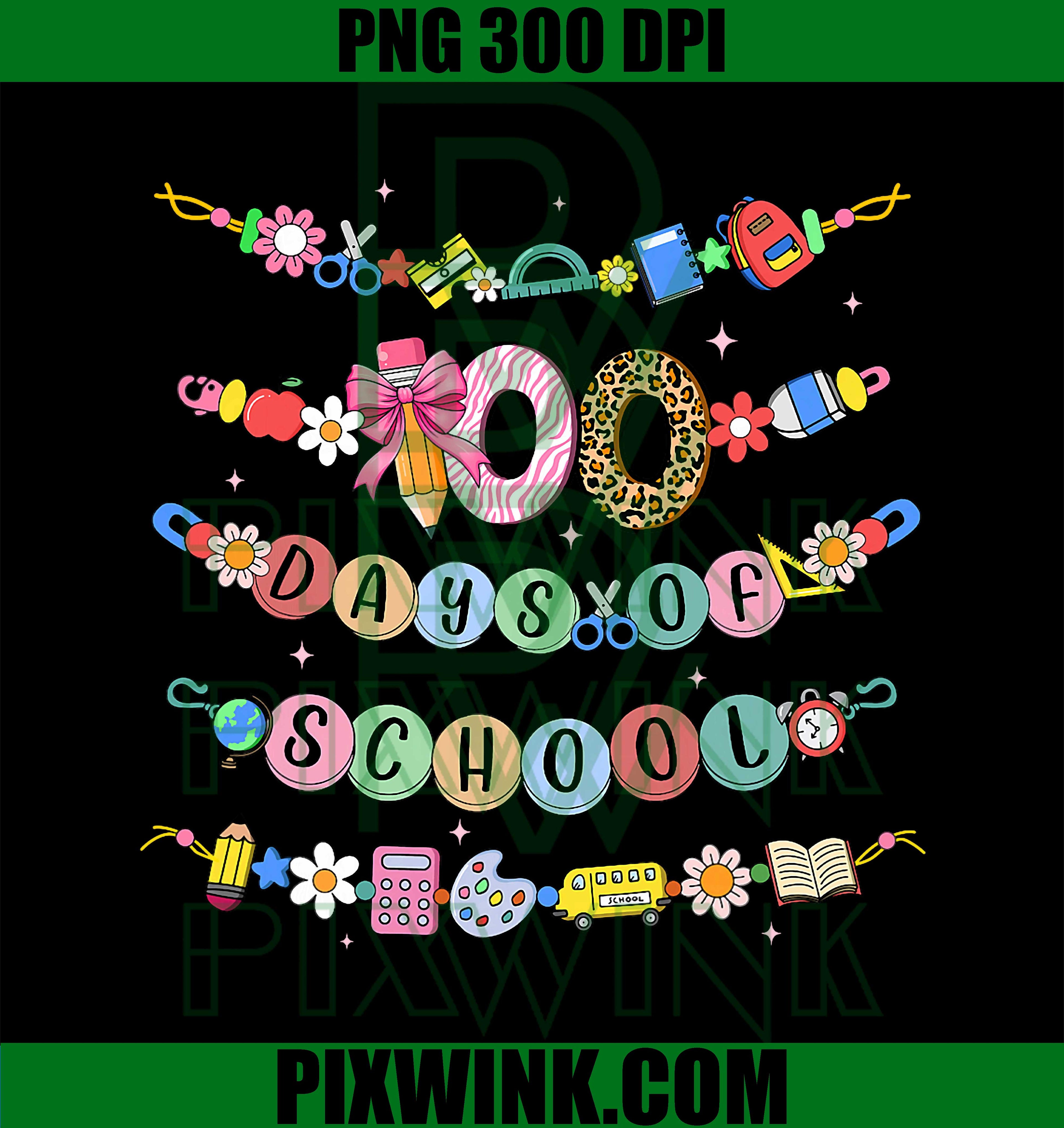 100 Days of School Friendship Bracelets, 100 Days Smarter PNG