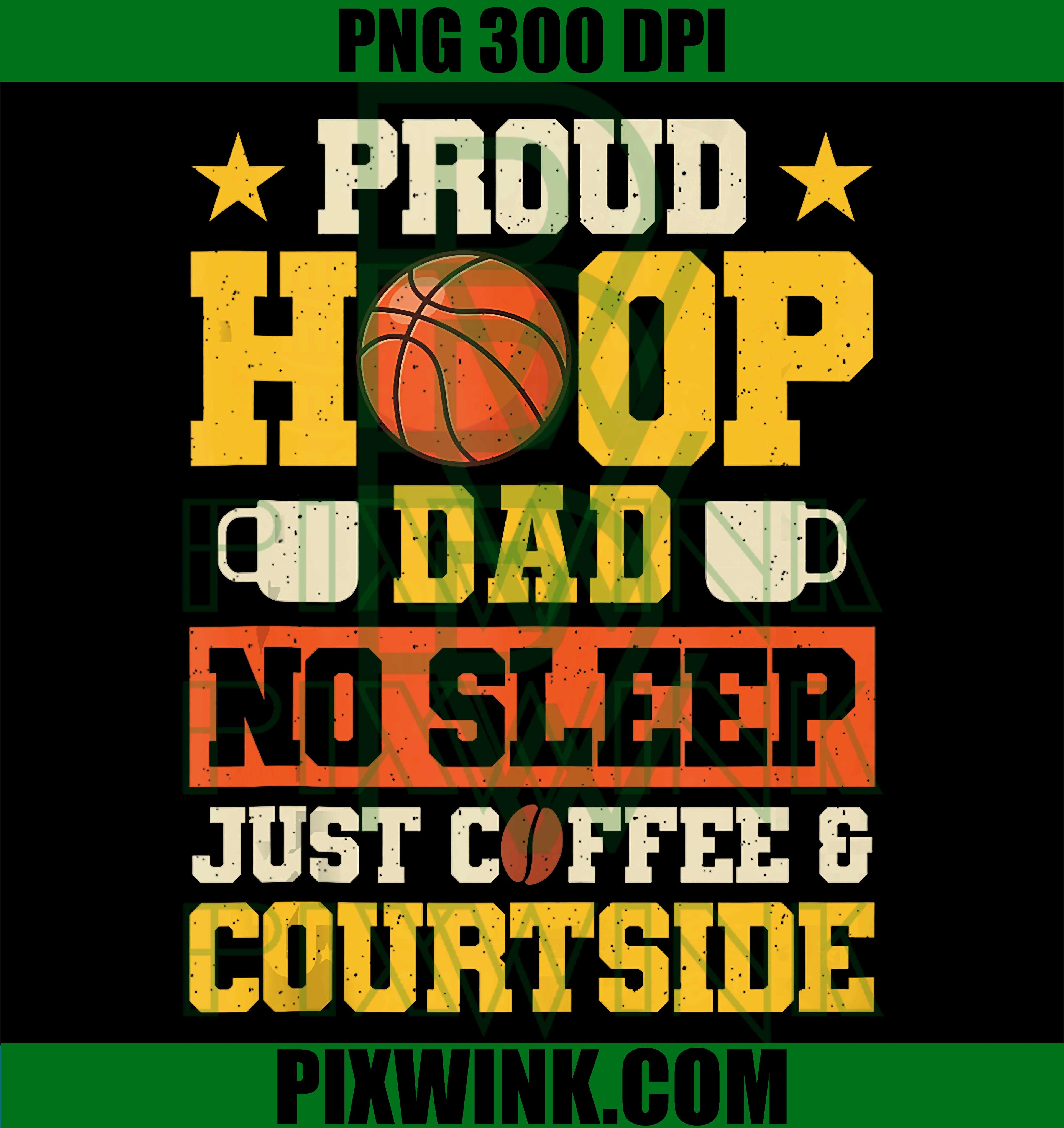 Basketball Hoop Dad Coffee PNG, Funny Sports Lover Retro Design