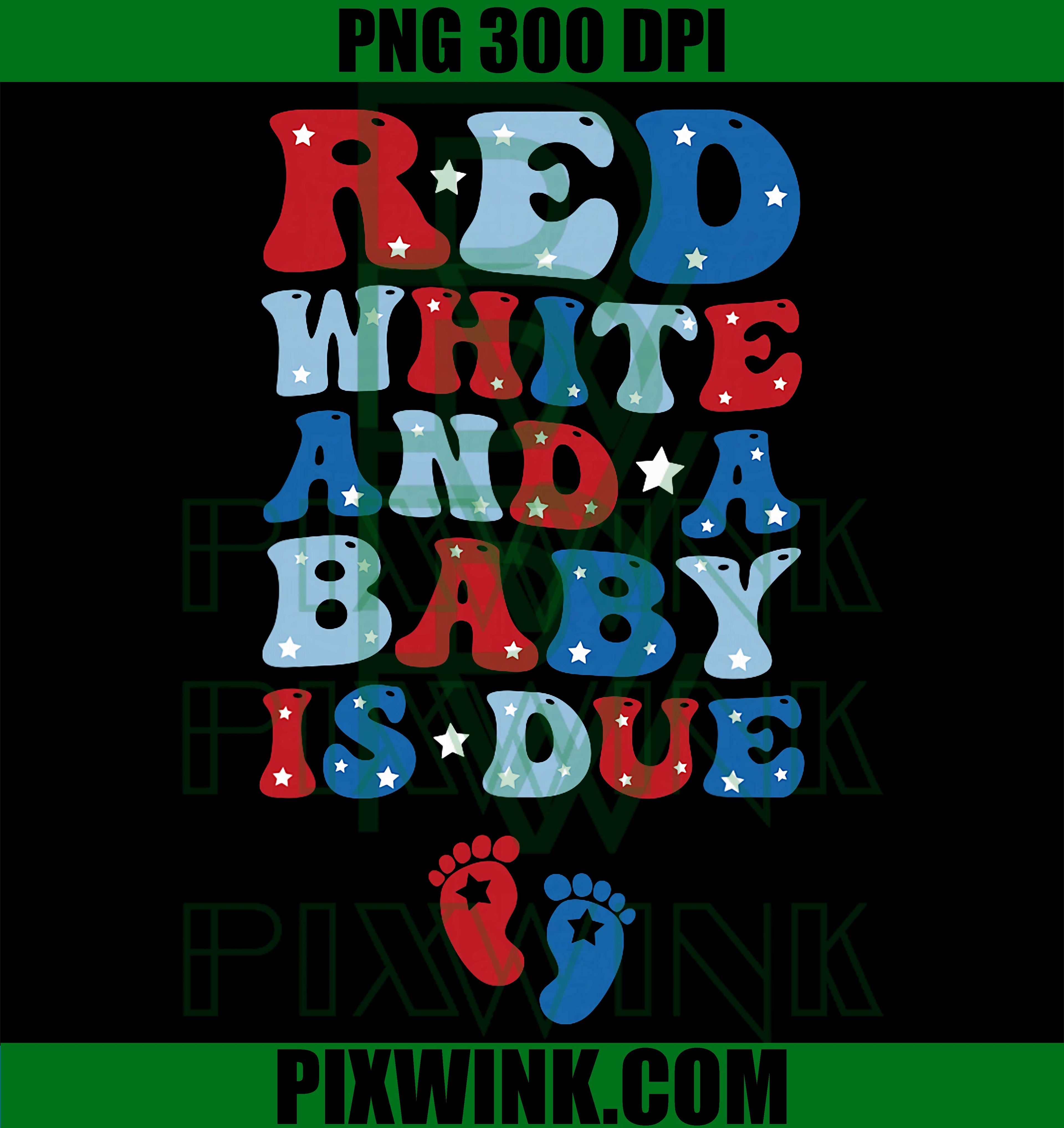 Red White Baby Due PNG, Funny Pregnancy Announcement PNG