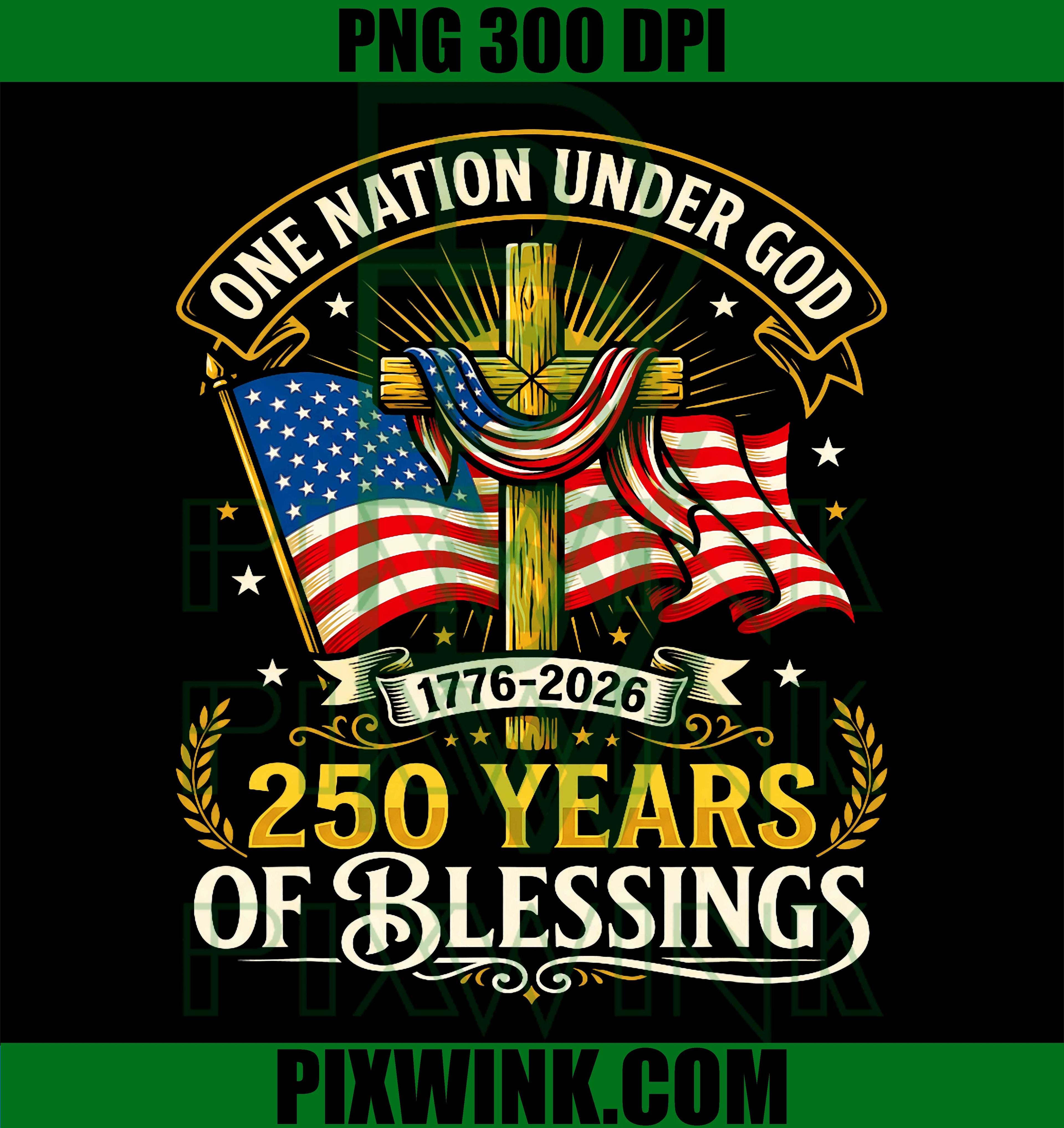 Freedom 250th USA PNG, Christian Patriotic Flag PNG God Design