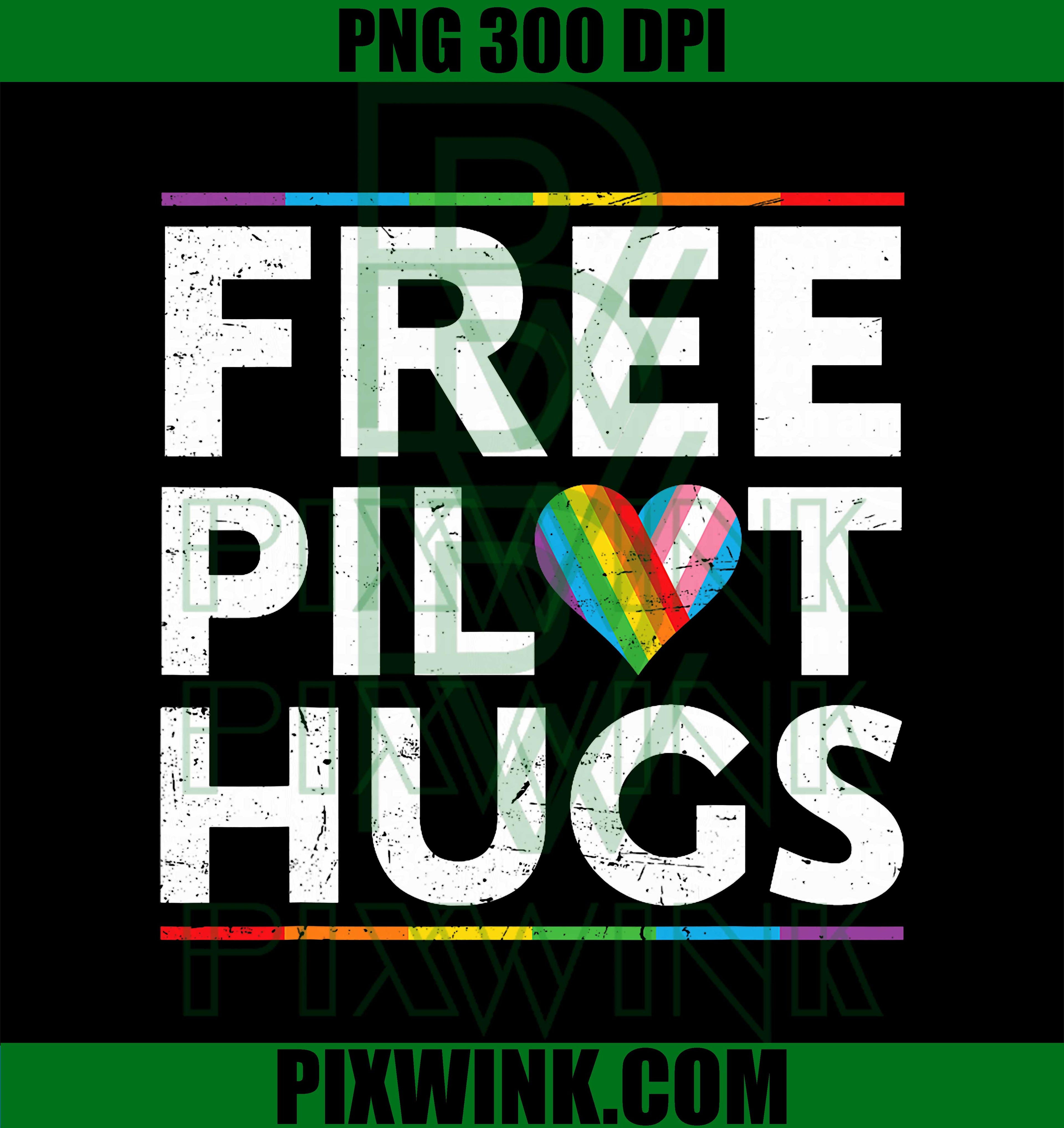 Free Pilot Hugs, Support LGBT Proud Parades Rainbow Flag PNG