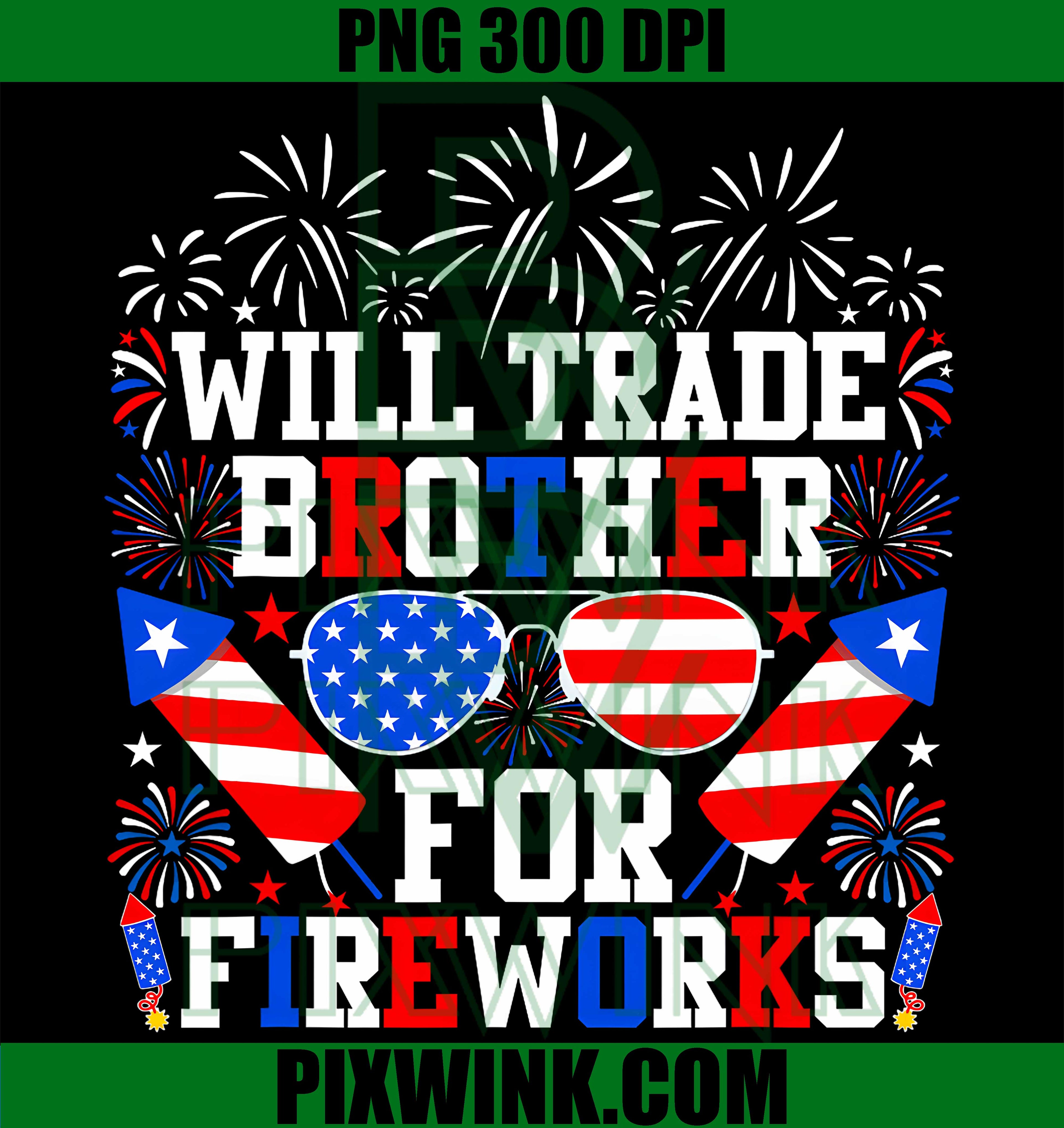 Fireworks Trade PNG, Patriotic Brother PNG, 4th July USA PNG
