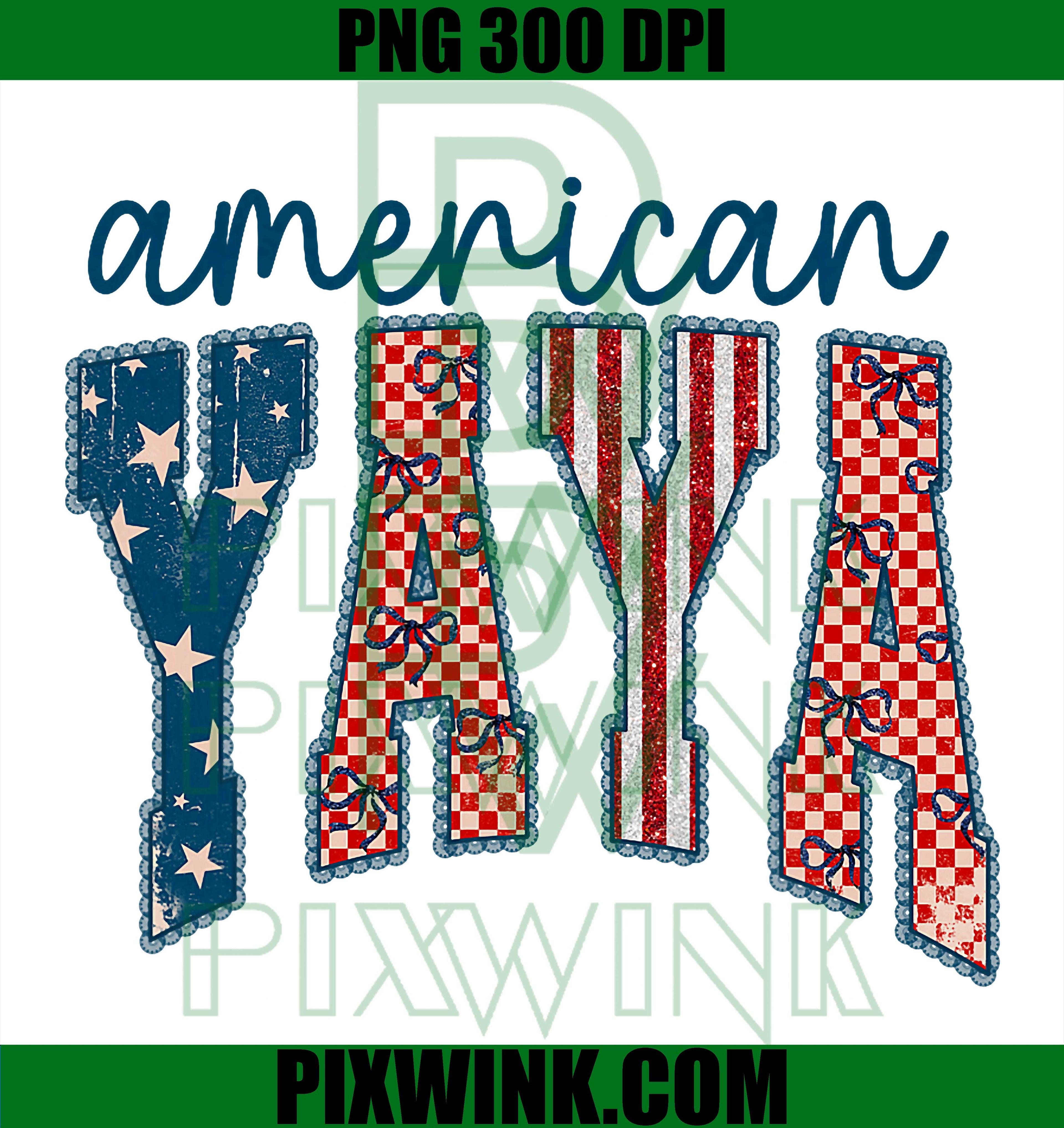 American Yaya PNG, Patriotic Red White Blue PNG 4th July Design