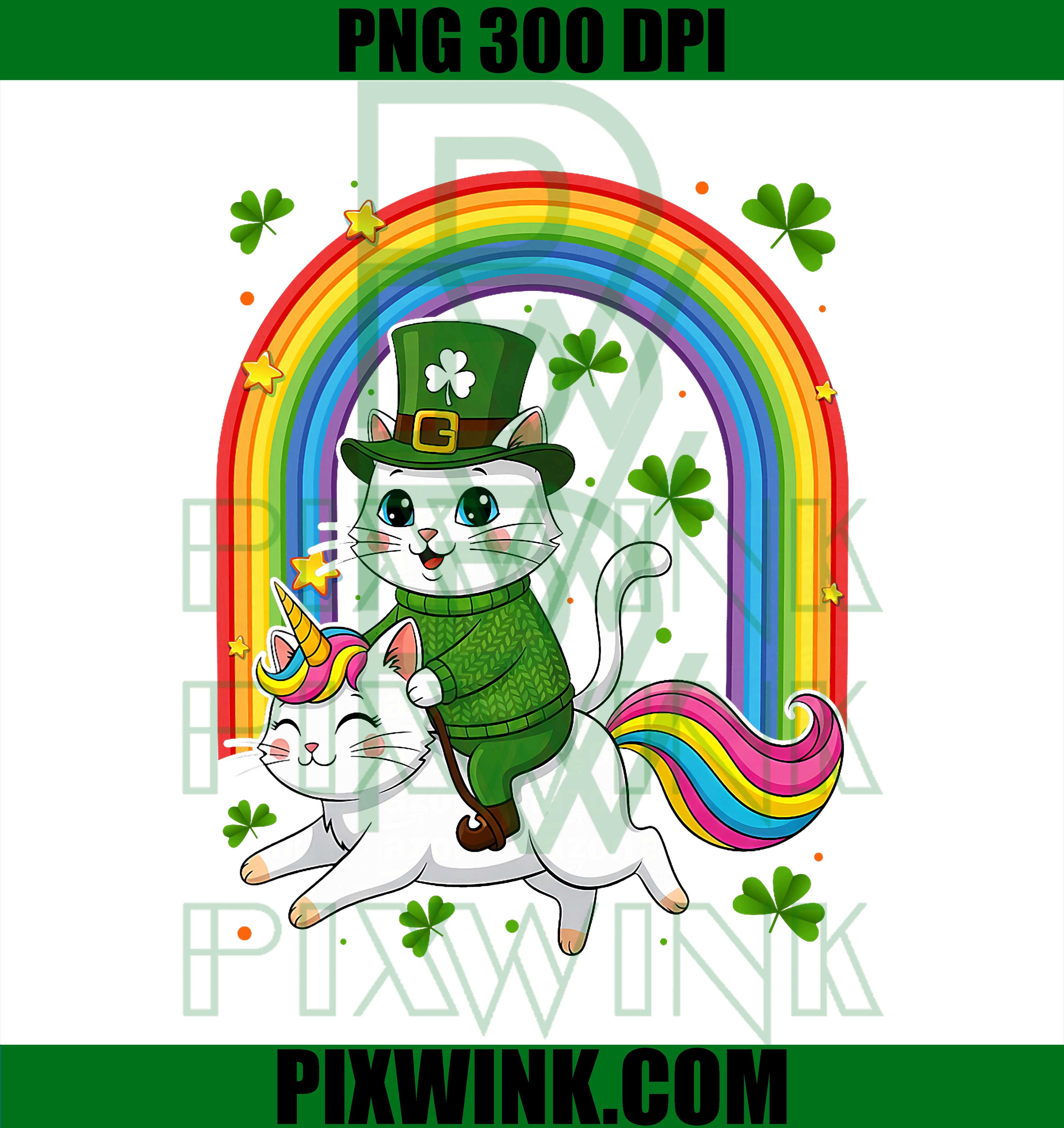 Cat Leprechaun Shamrock Saint Patrick's Day PNG