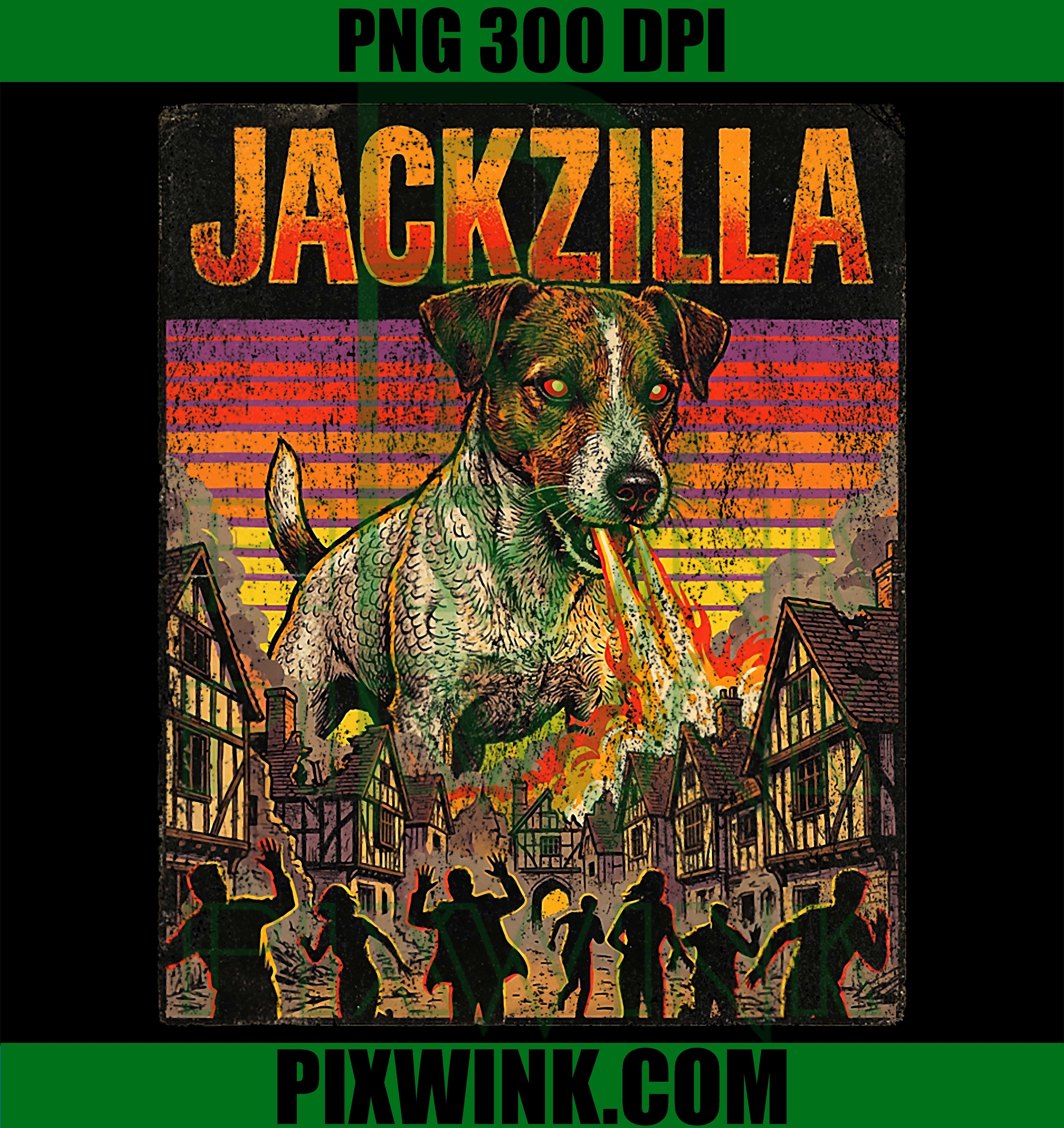 Jack Russell Dogzilla Monster PNG, Funny JRT Dog Design PNG
