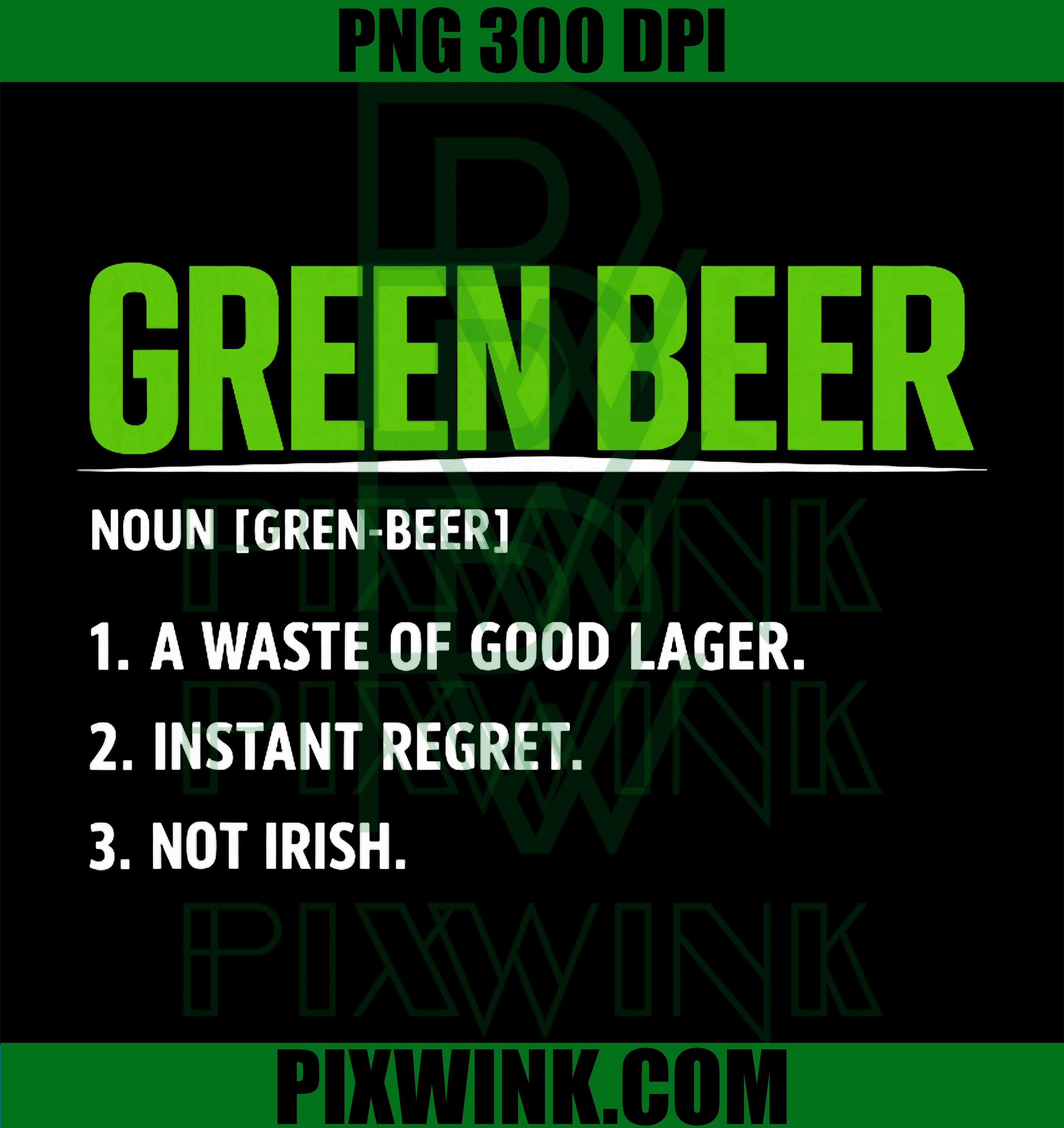 Anti Green Beer Definition Craft Stout Lover, St Paddy's Day PNG