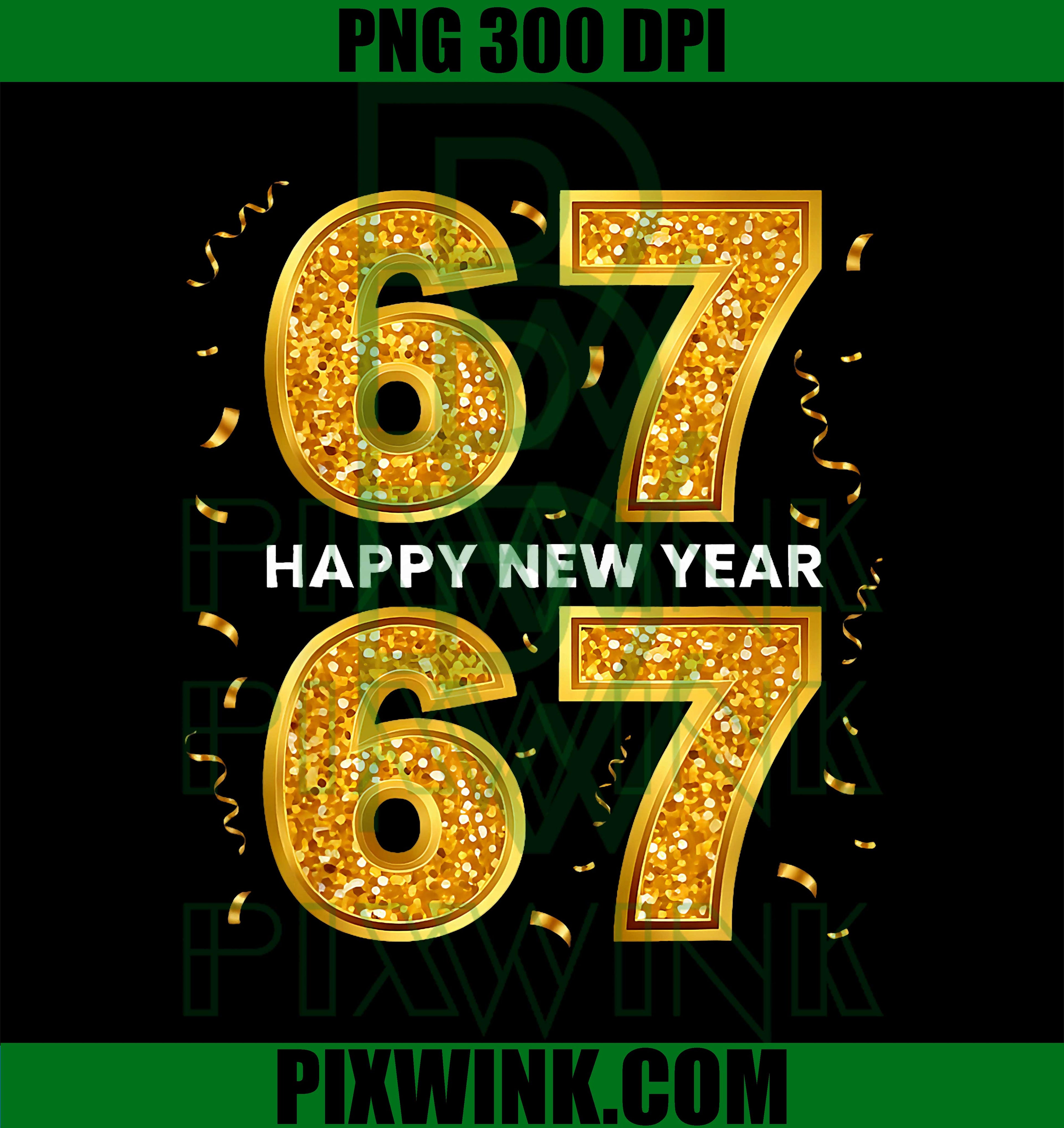 New Year Six Seven 6 7 Meme, Funny Happy New Year 67 PNG
