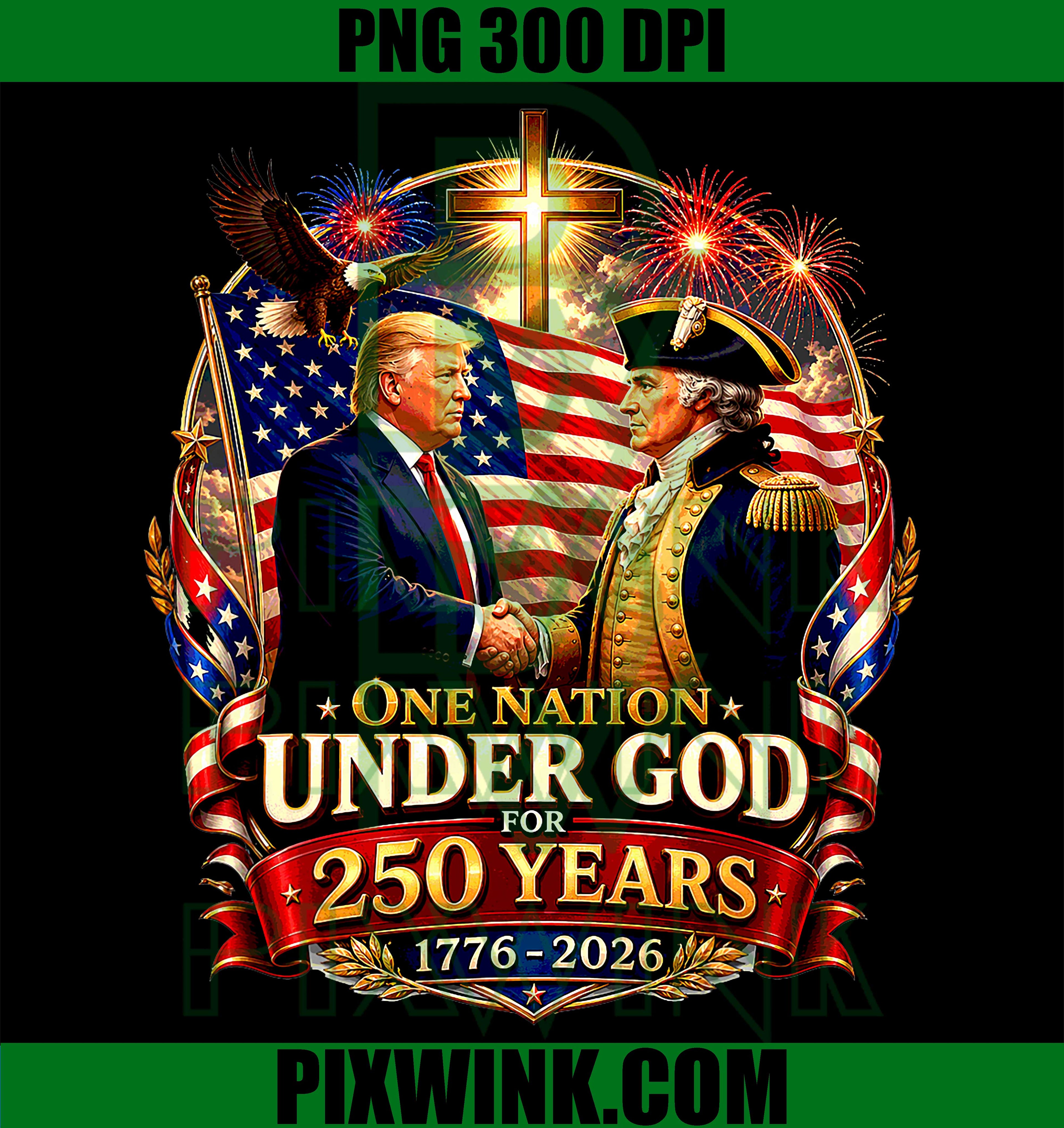 250 Years America PNG, Trump Washington Anniversary PNG