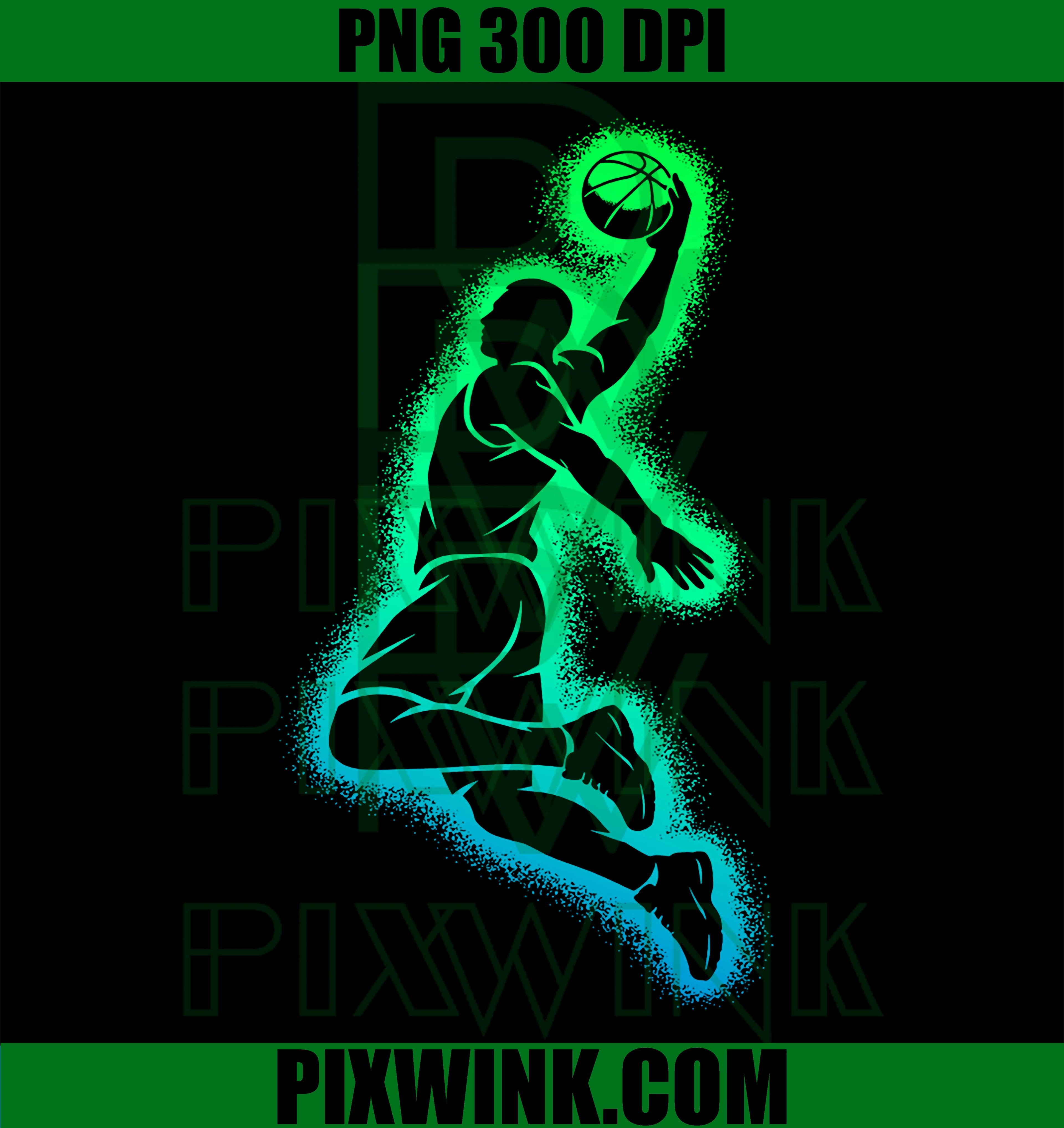 Basketball Player Colorful PNG, Sports Graphic Gift Retro Design