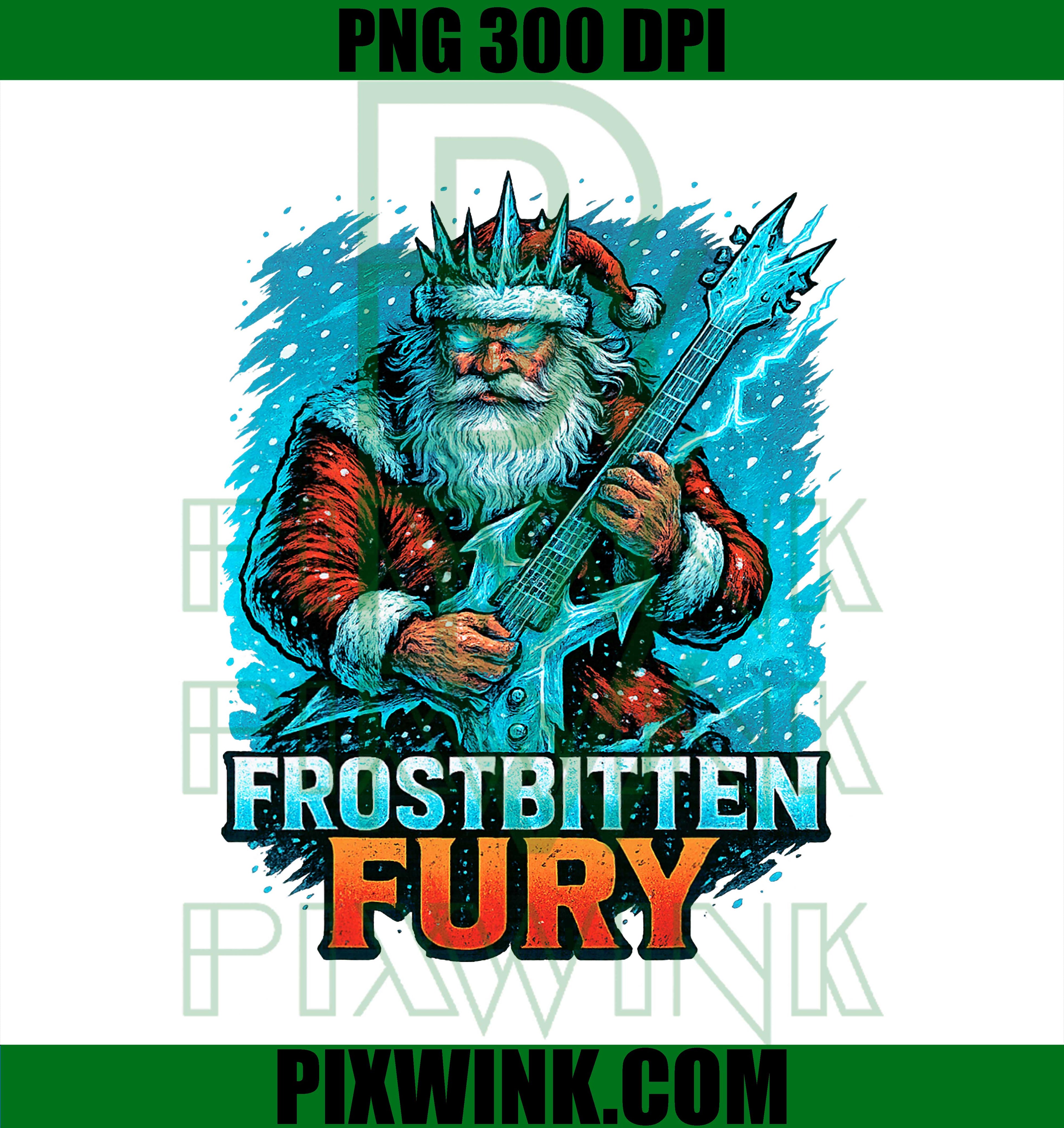 Frostbitten Fury, ICY Santa, Funny Winter Dark Holiday PNG
