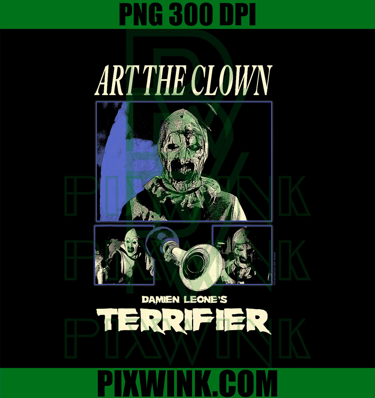 Terrifier Art the Clown Black and White Panels Horror Movie PNG