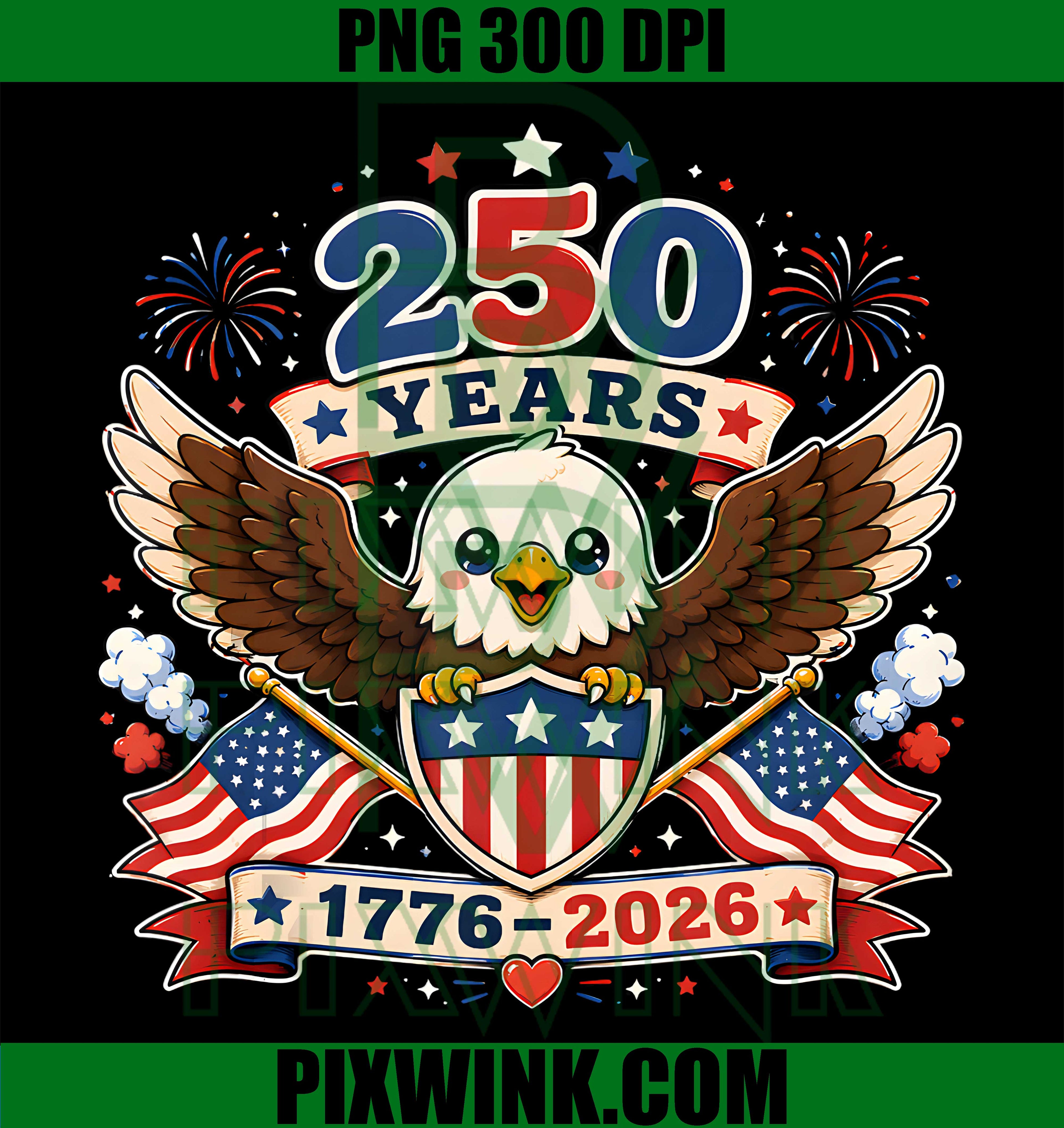 Kids Eagle PNG, 250 Years USA PNG, 1776 2026 Eagle PNG